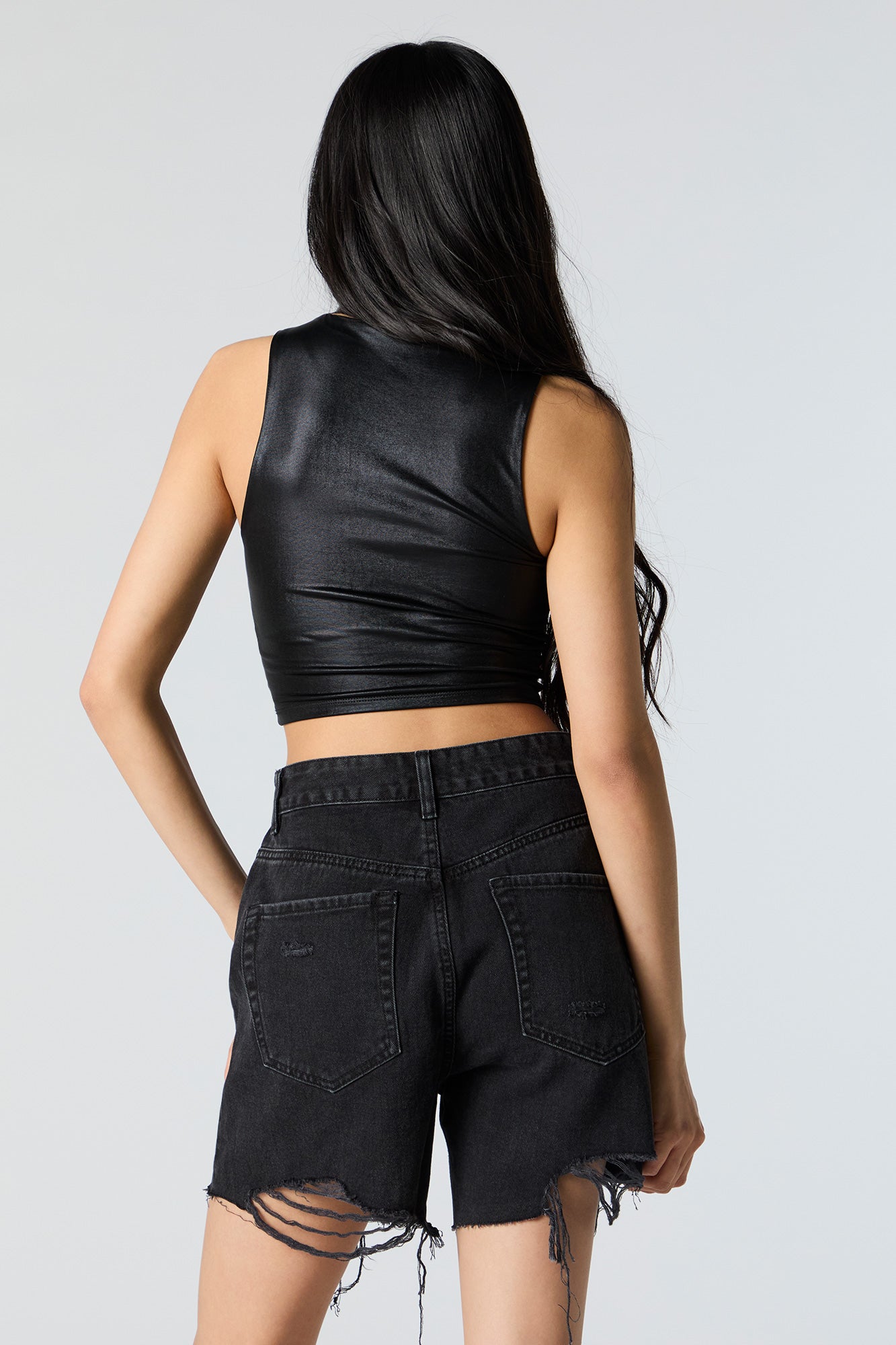 90s Distressed Denim Short