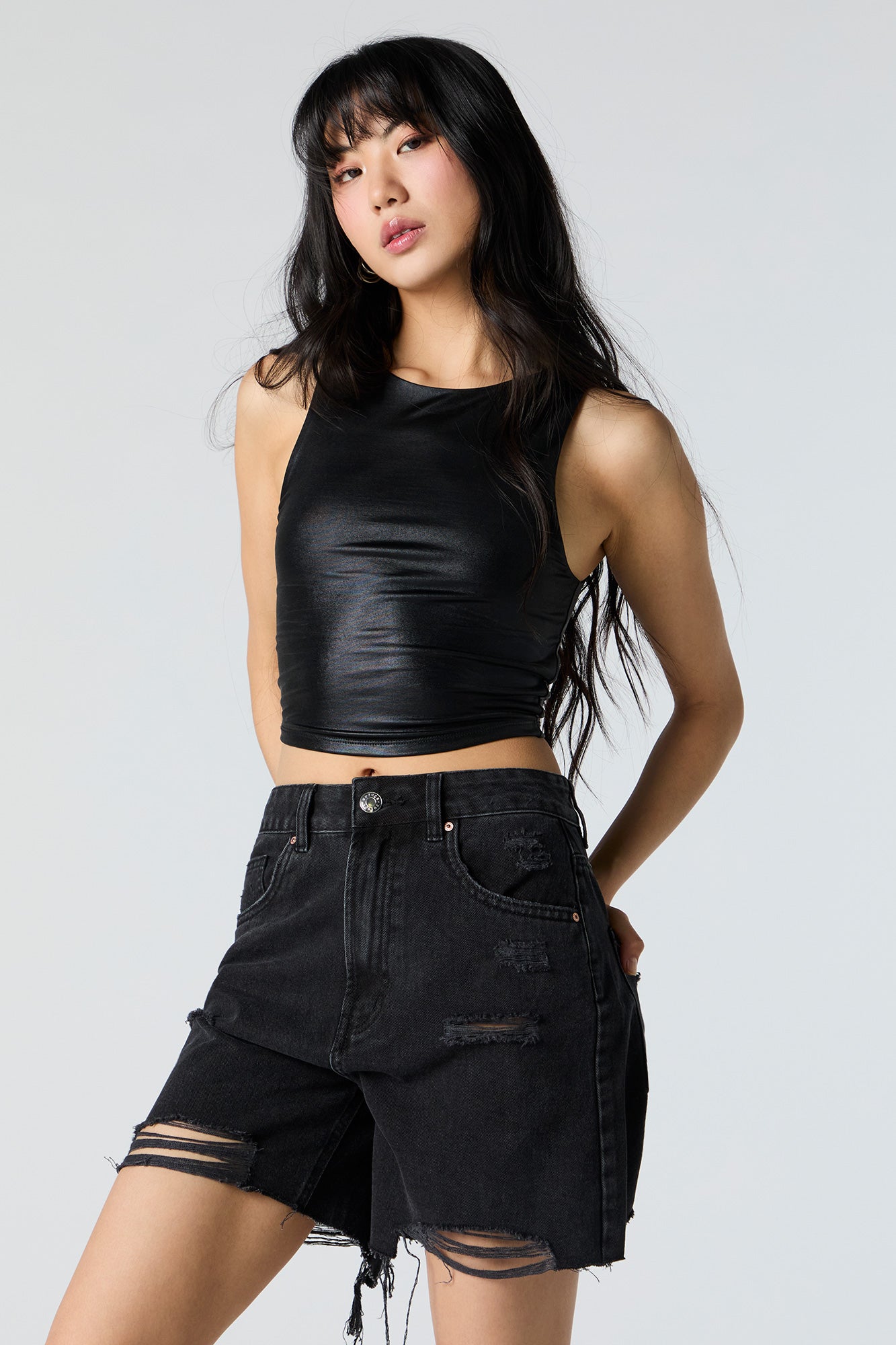 90s Distressed Denim Short