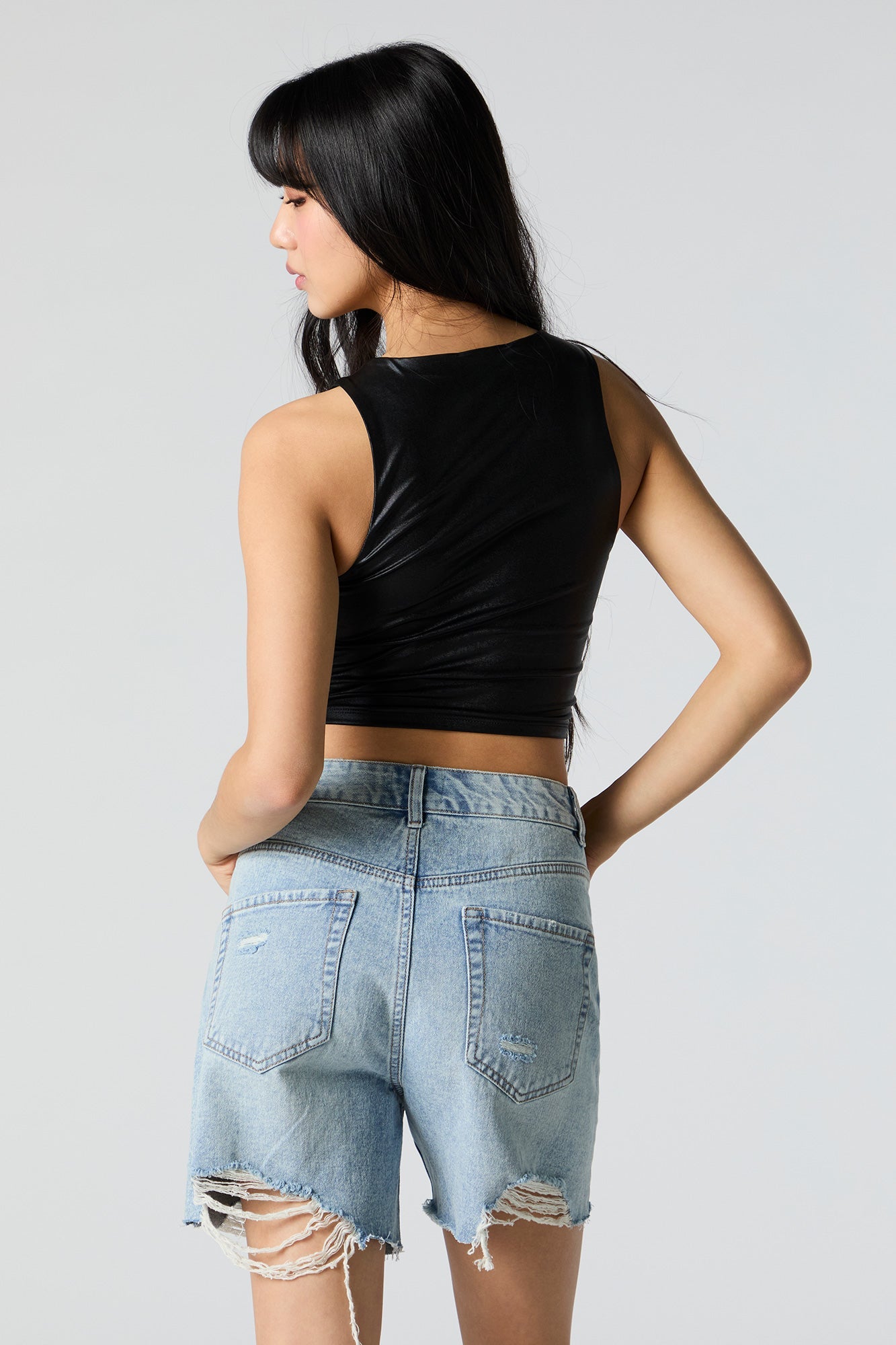 90s Distressed Denim Short