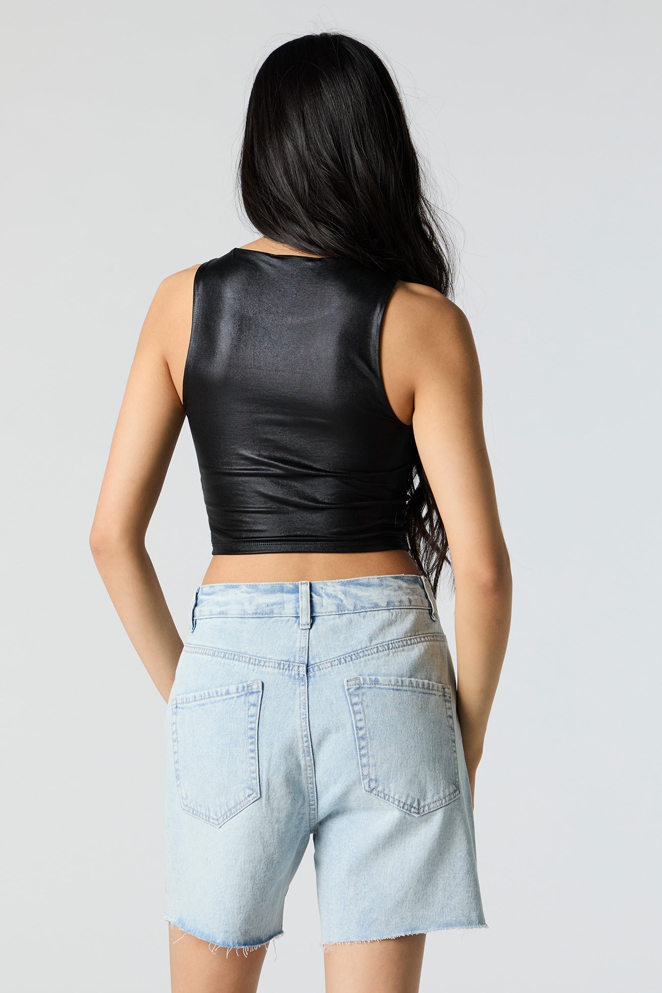 90s Frayed Denim Short