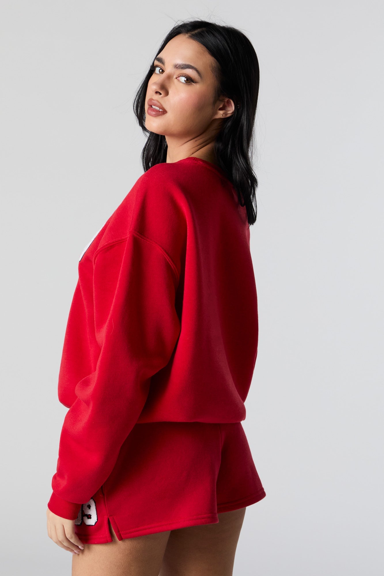99 Chenille Embroidered Fleece Short