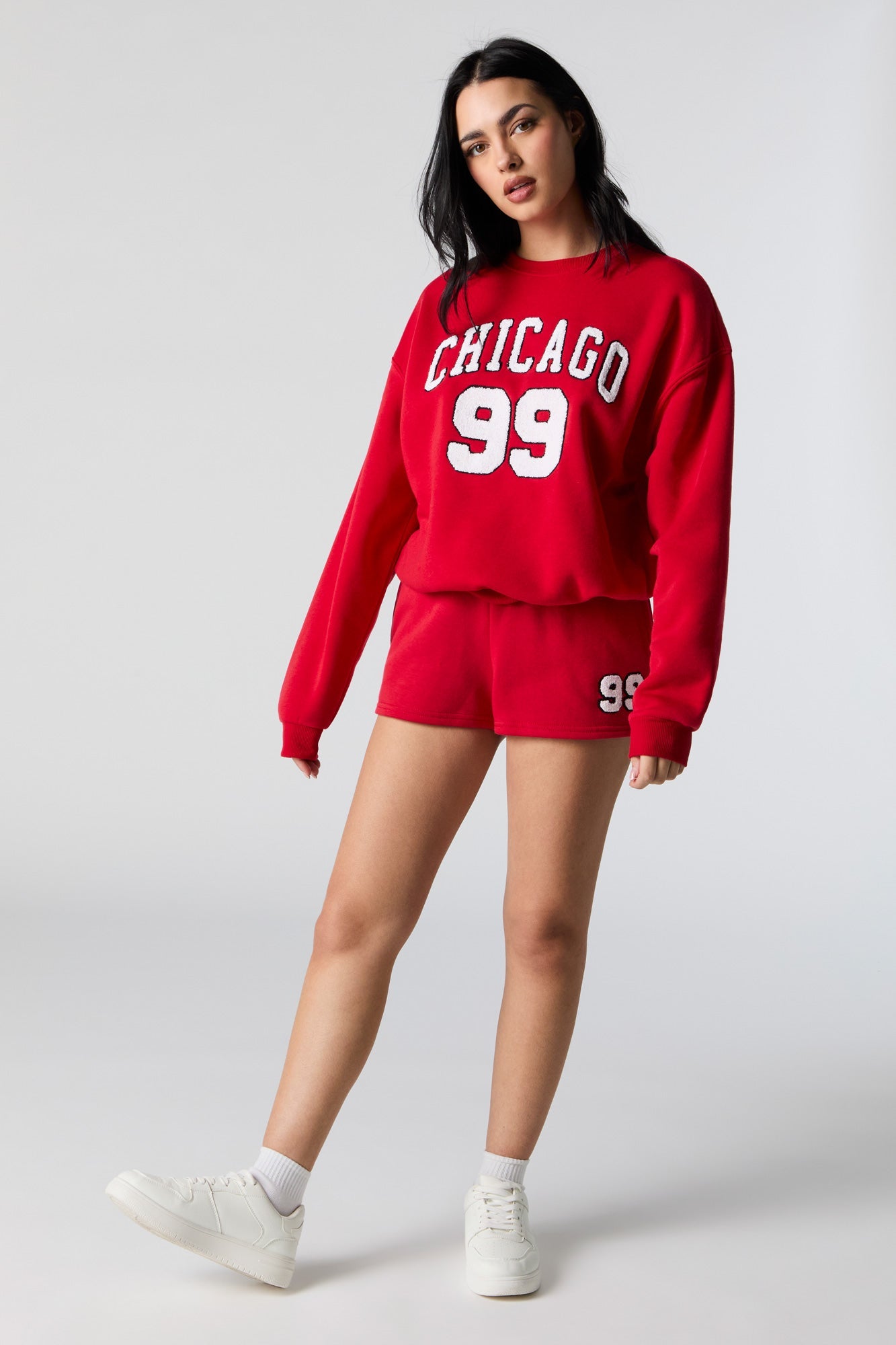 99 Chenille Embroidered Fleece Short