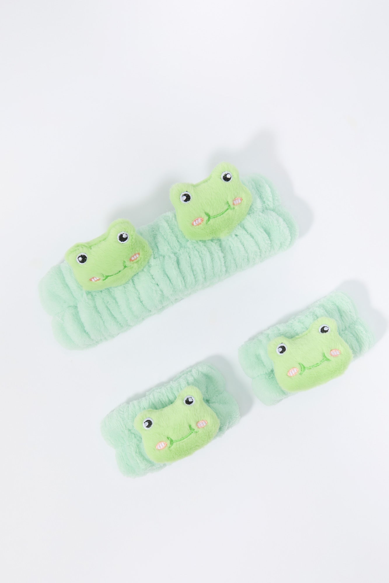 3D Frog Spa Headband and Wristband Set