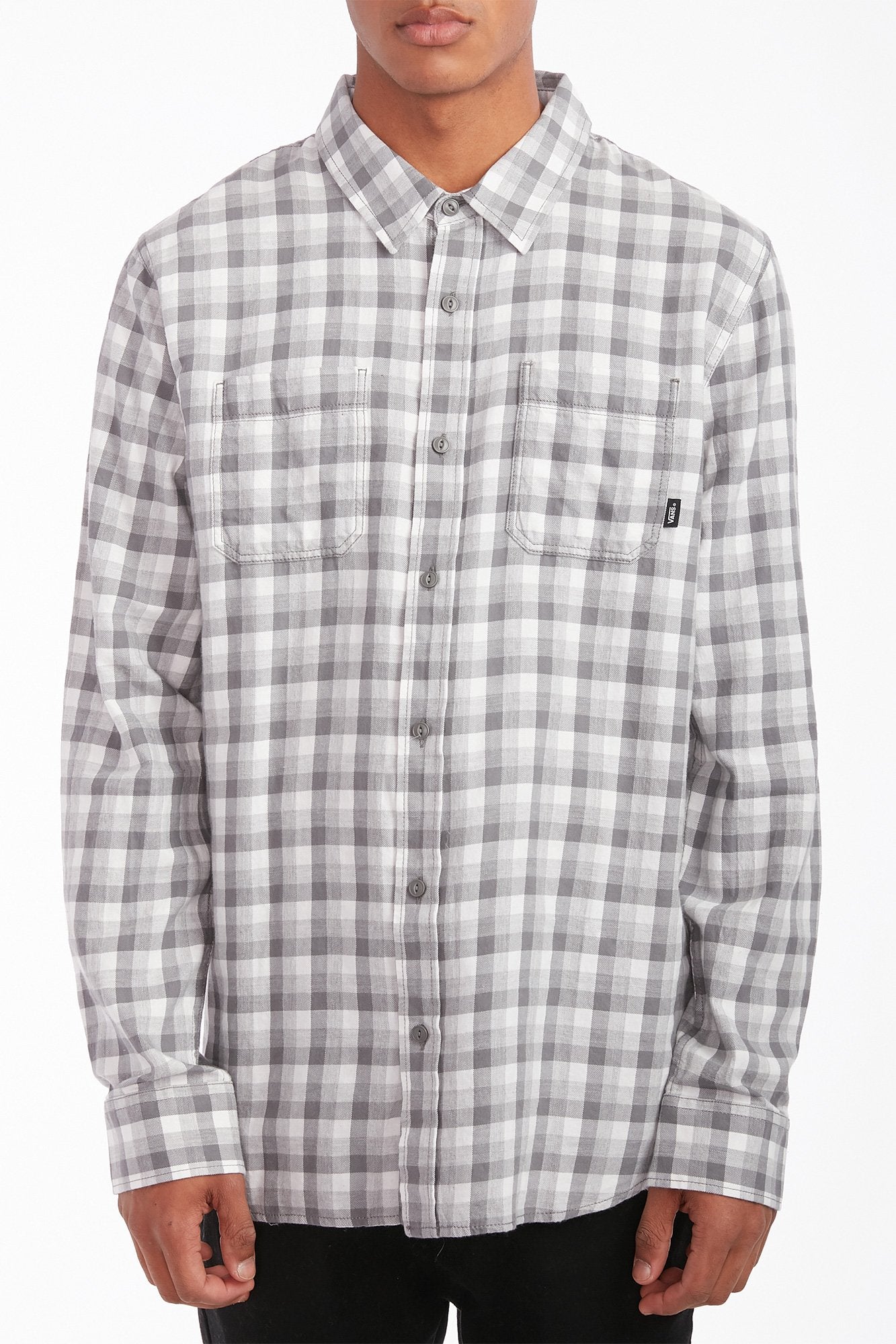 Vans Guys Grey Alameda II Long Sleeve Button-Up Shirt