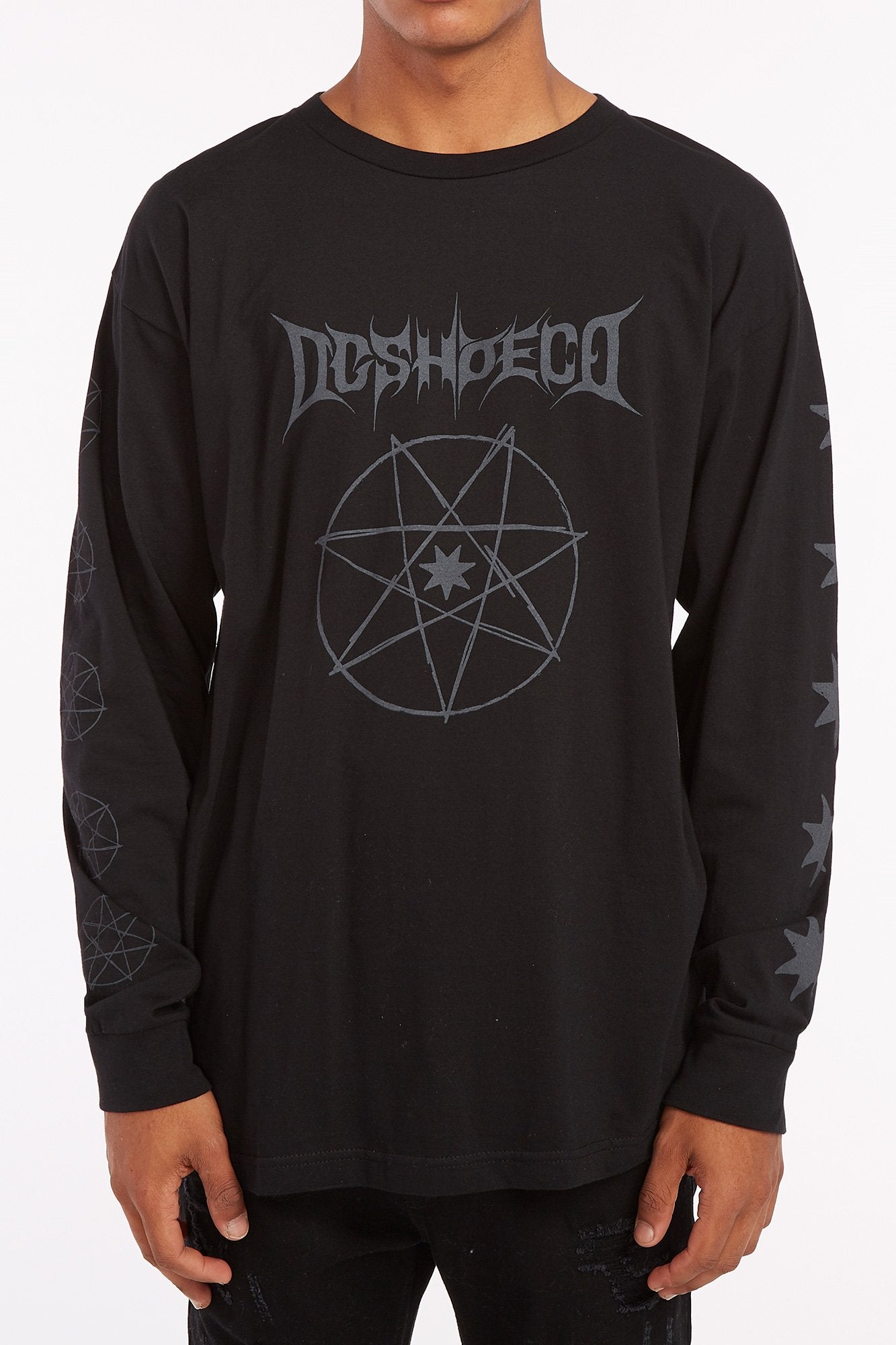 DC Guys Black Pentastar Long Sleeve Tee