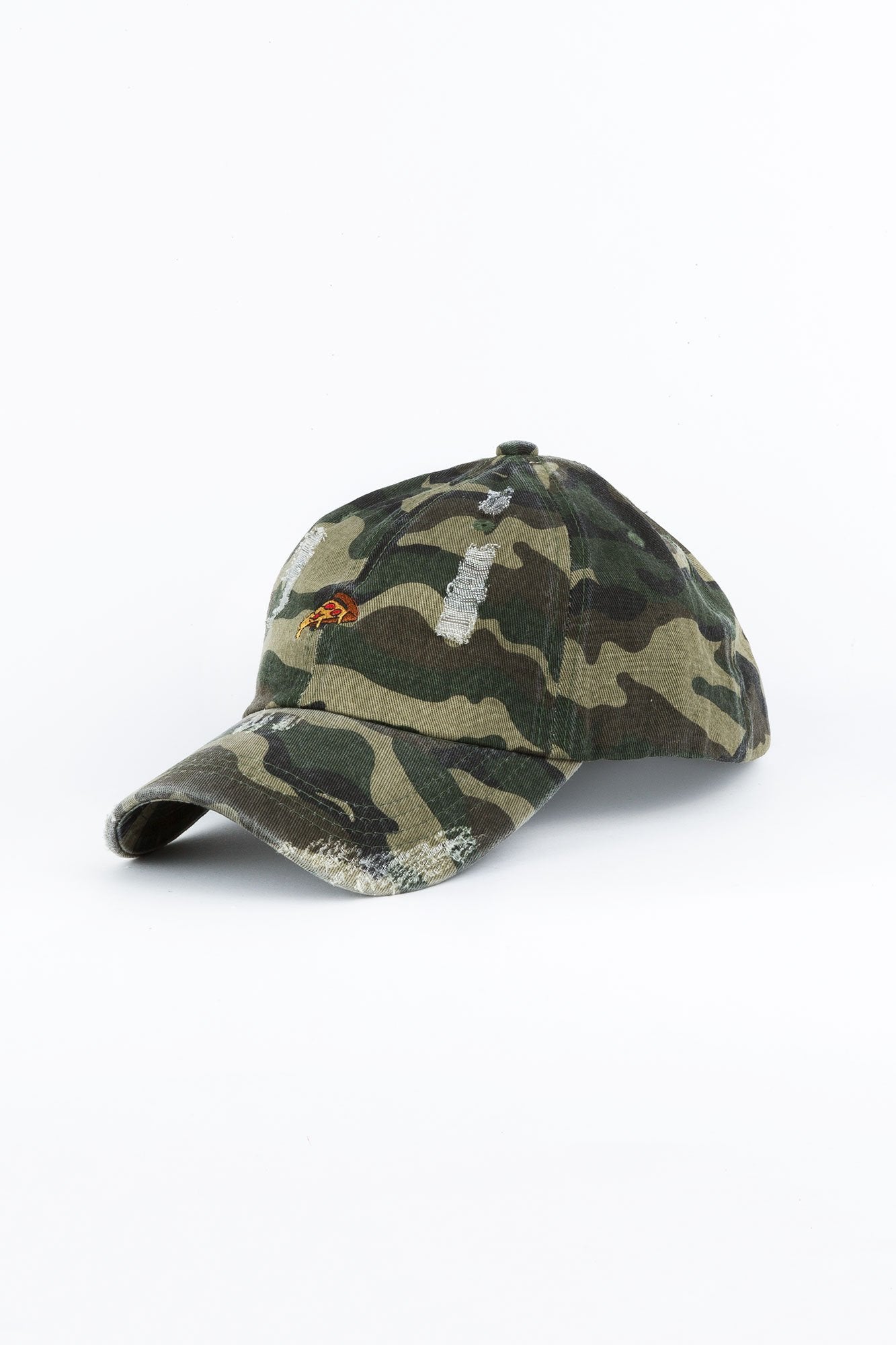 Guys Destroyed Pizza Embroidered Dad Cap