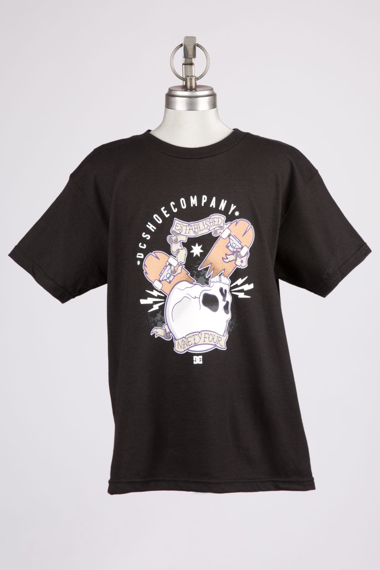 DC Youth Black Skate Skull Graphic Tee
