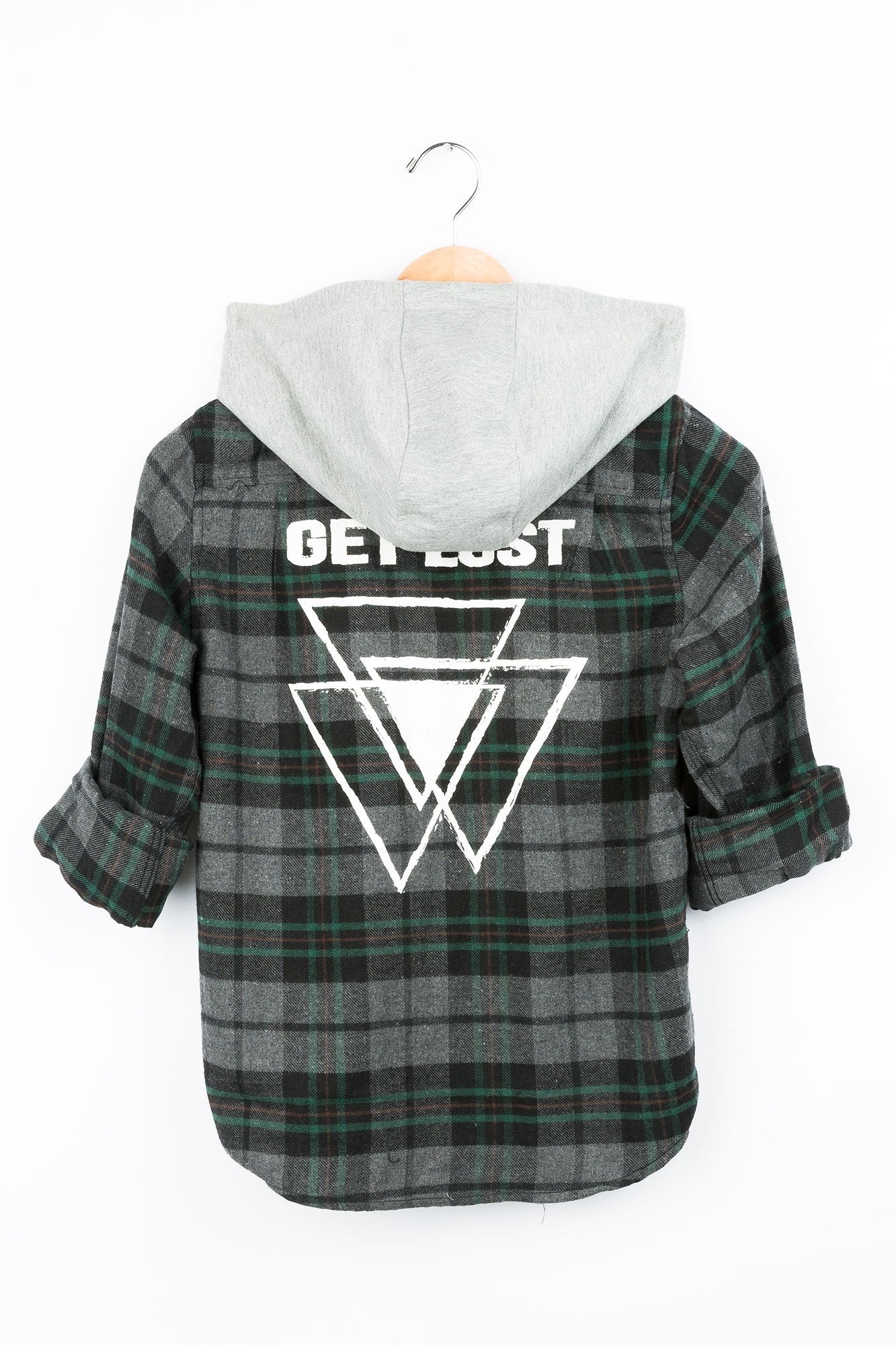 West49 Youth Fleece Hooded Get Lost Flannel Shirt