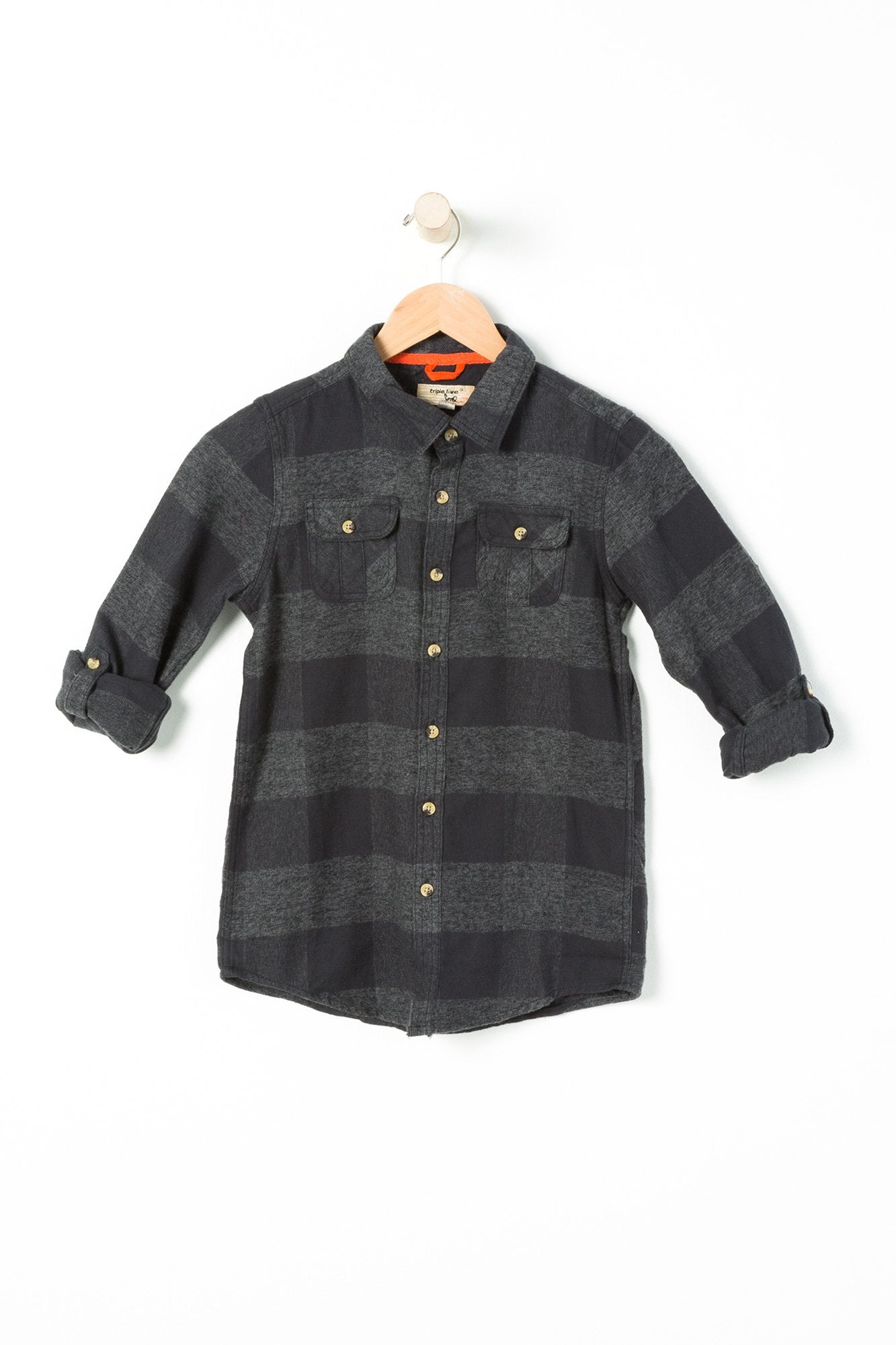 West49 Youth Grey/Navy Stripe Flannel Shirt