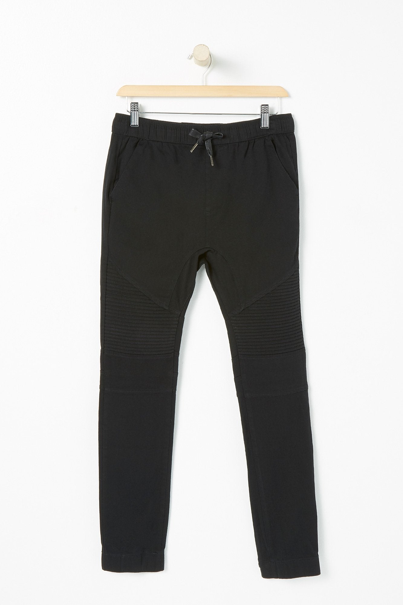 West49 Youth Black Brushed Moto Joggers