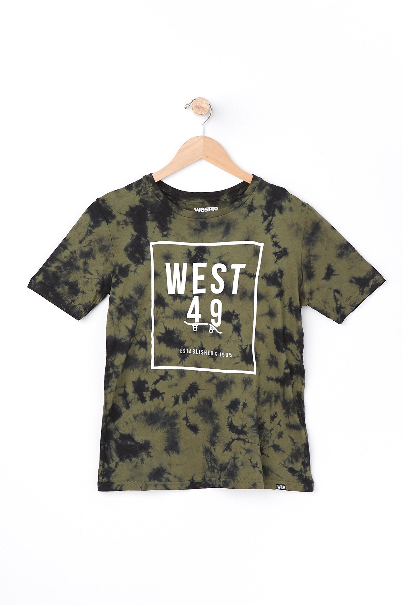 West49 Youth Green Tie Dye Logo Tee