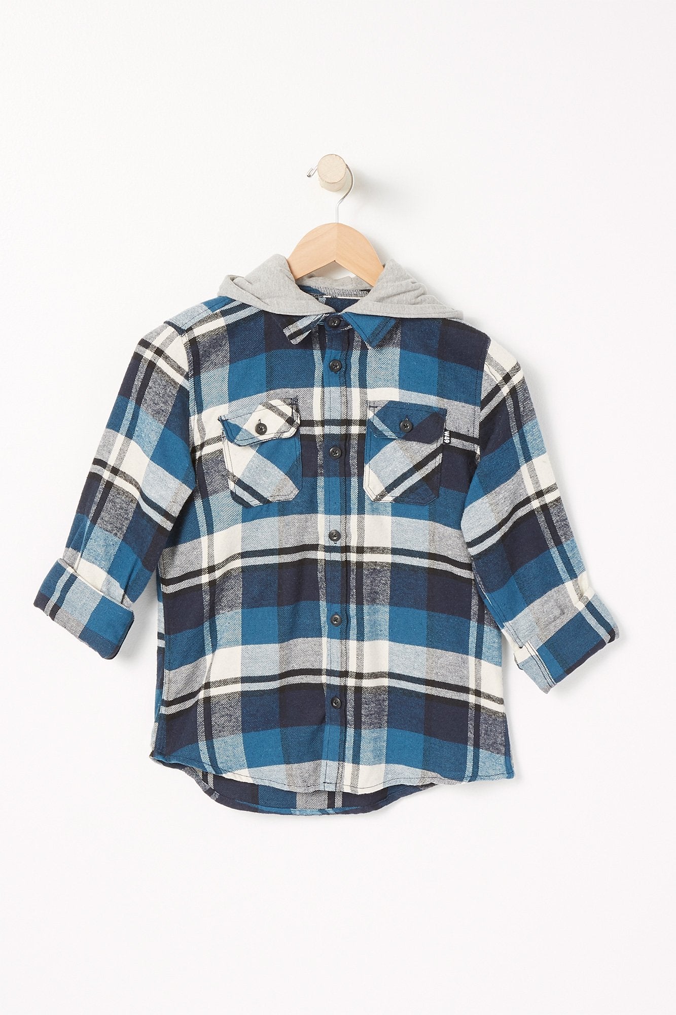West49 Youth Fleece Hooded Flannel Shirt