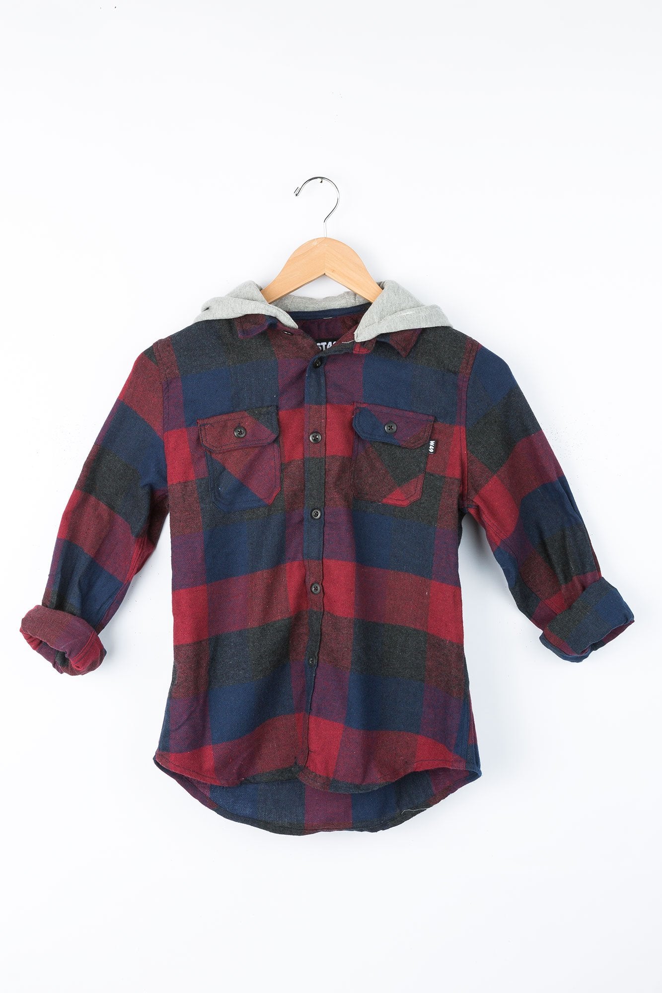 West49 Youth Fleece Hooded Flannel Shirt
