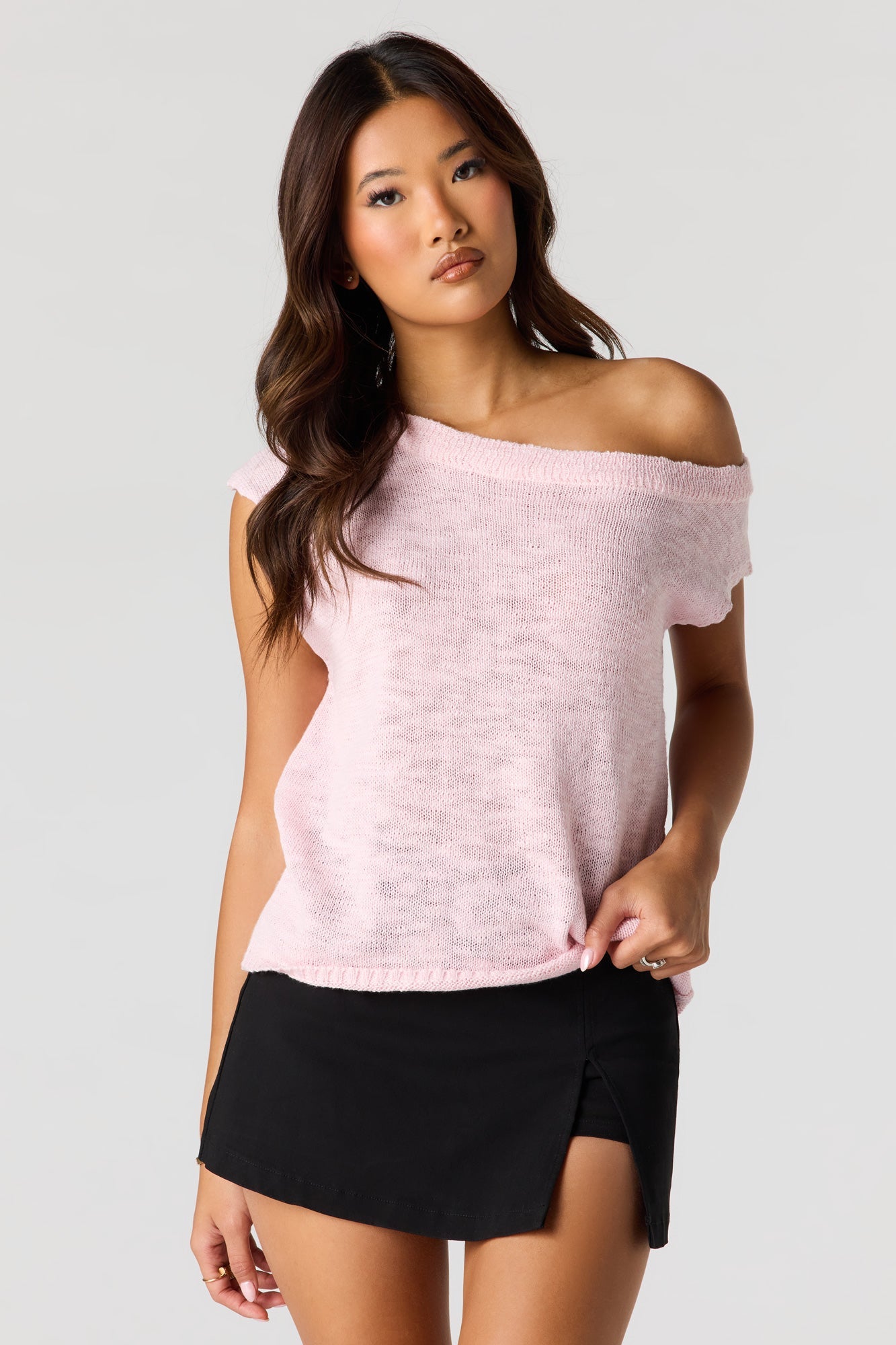 Off Shoulder Knit Top