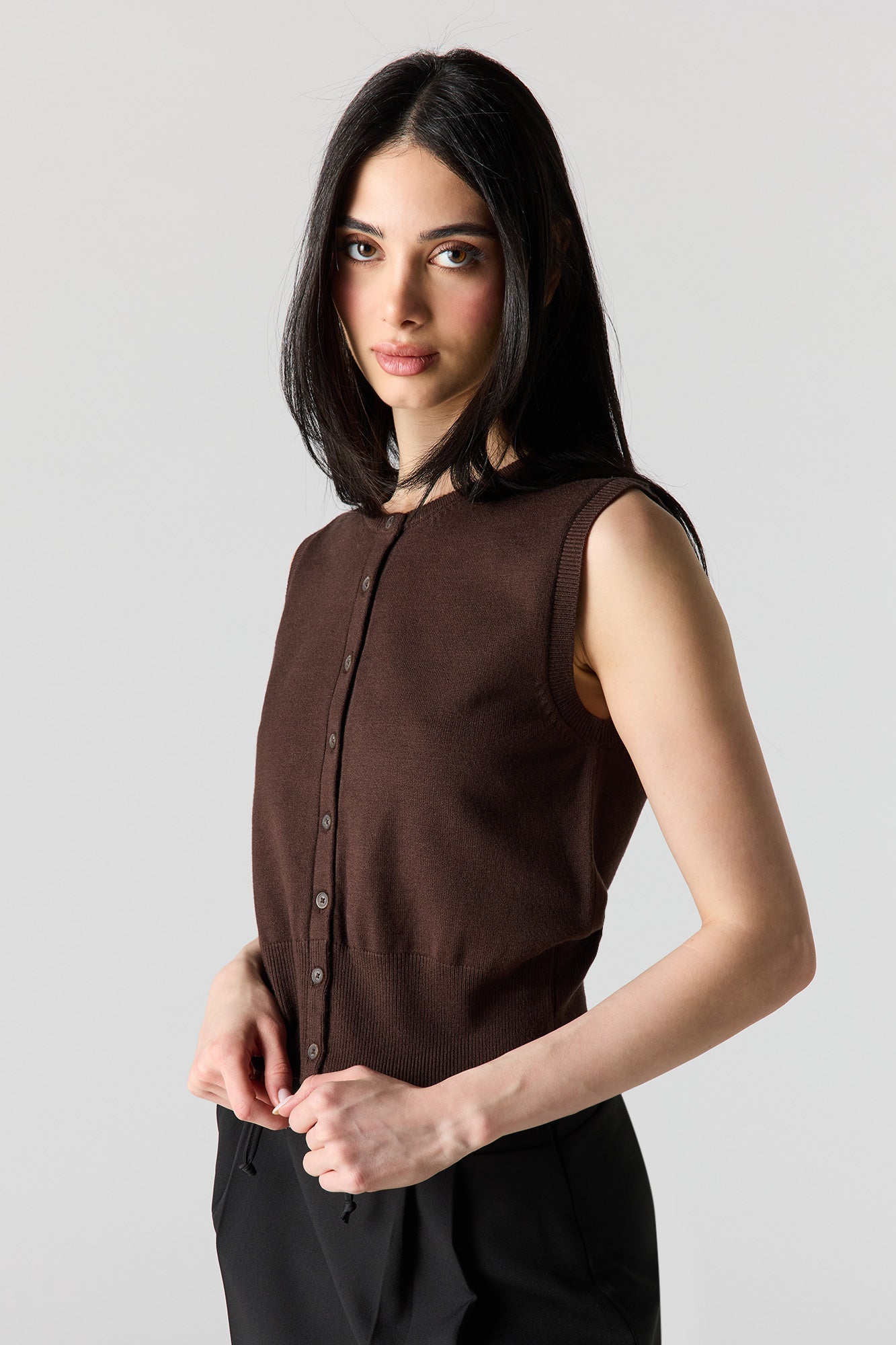 Button-Up Knit Vest