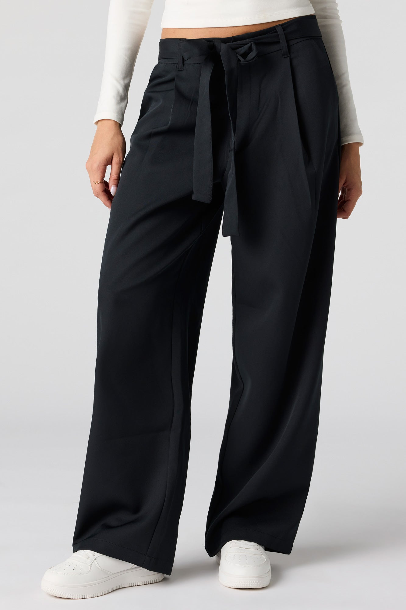 Belted Wide Leg Dress Pant