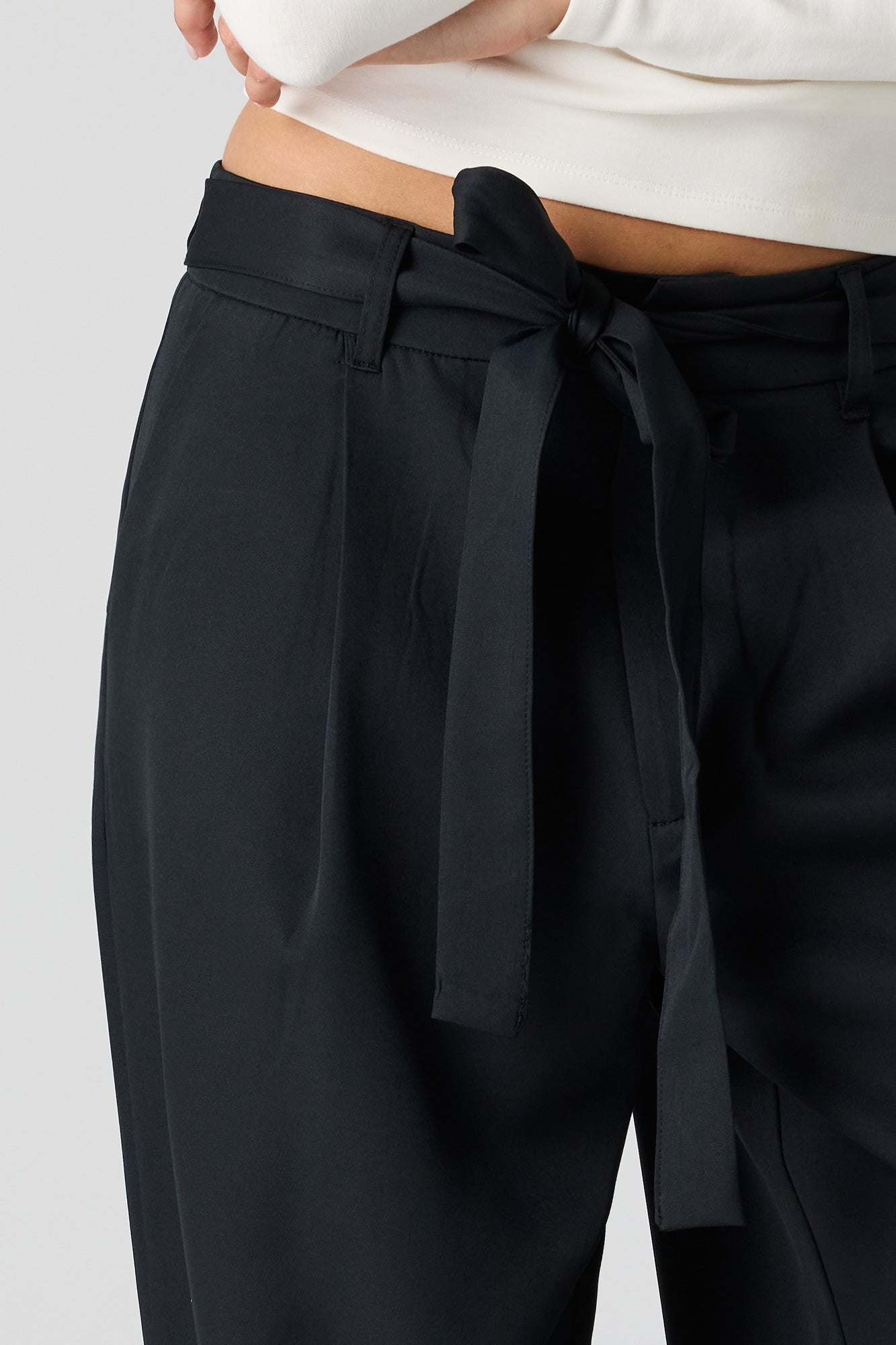 Belted Wide Leg Dress Pant