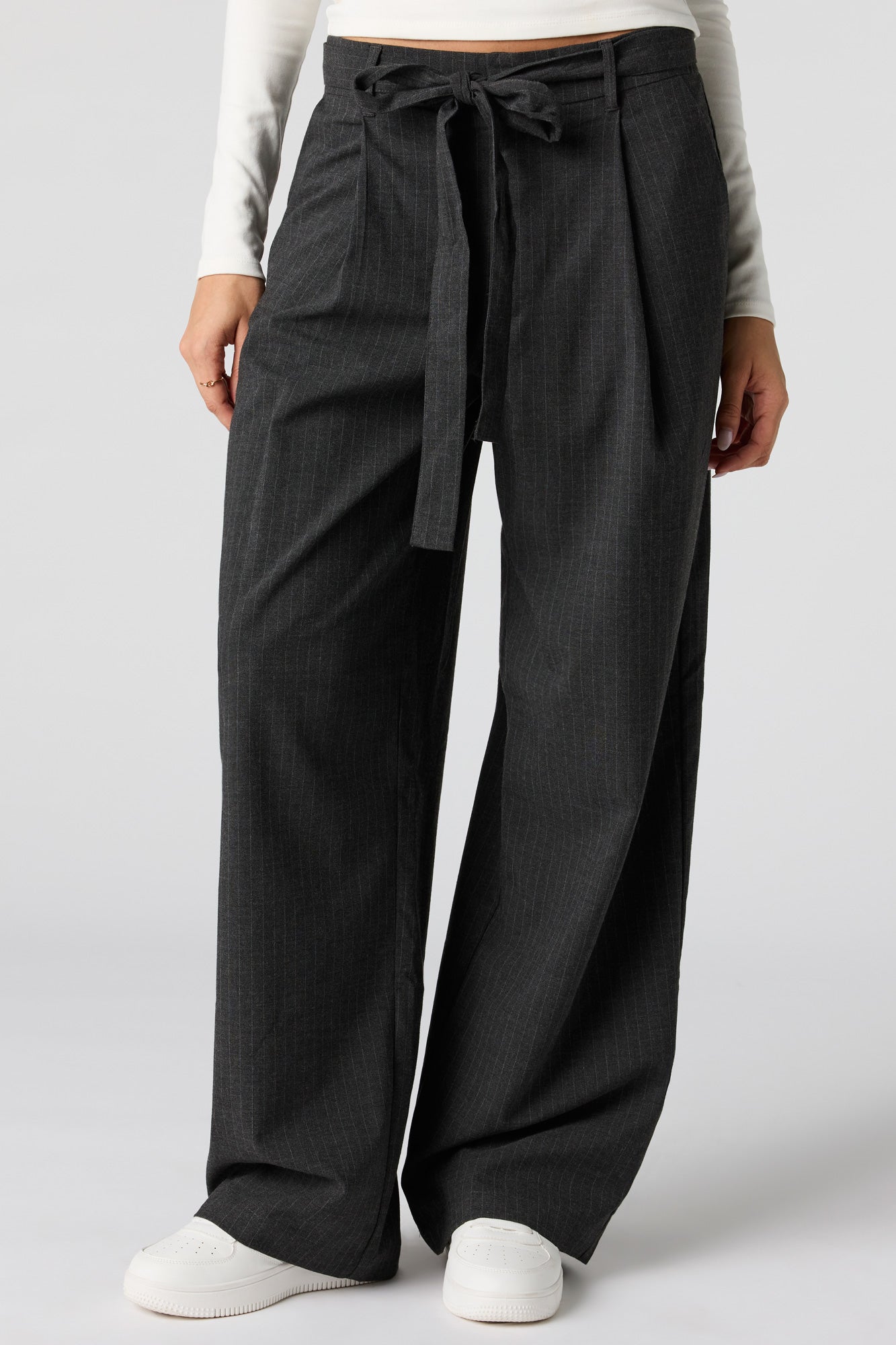 Belted Wide Leg Dress Pant