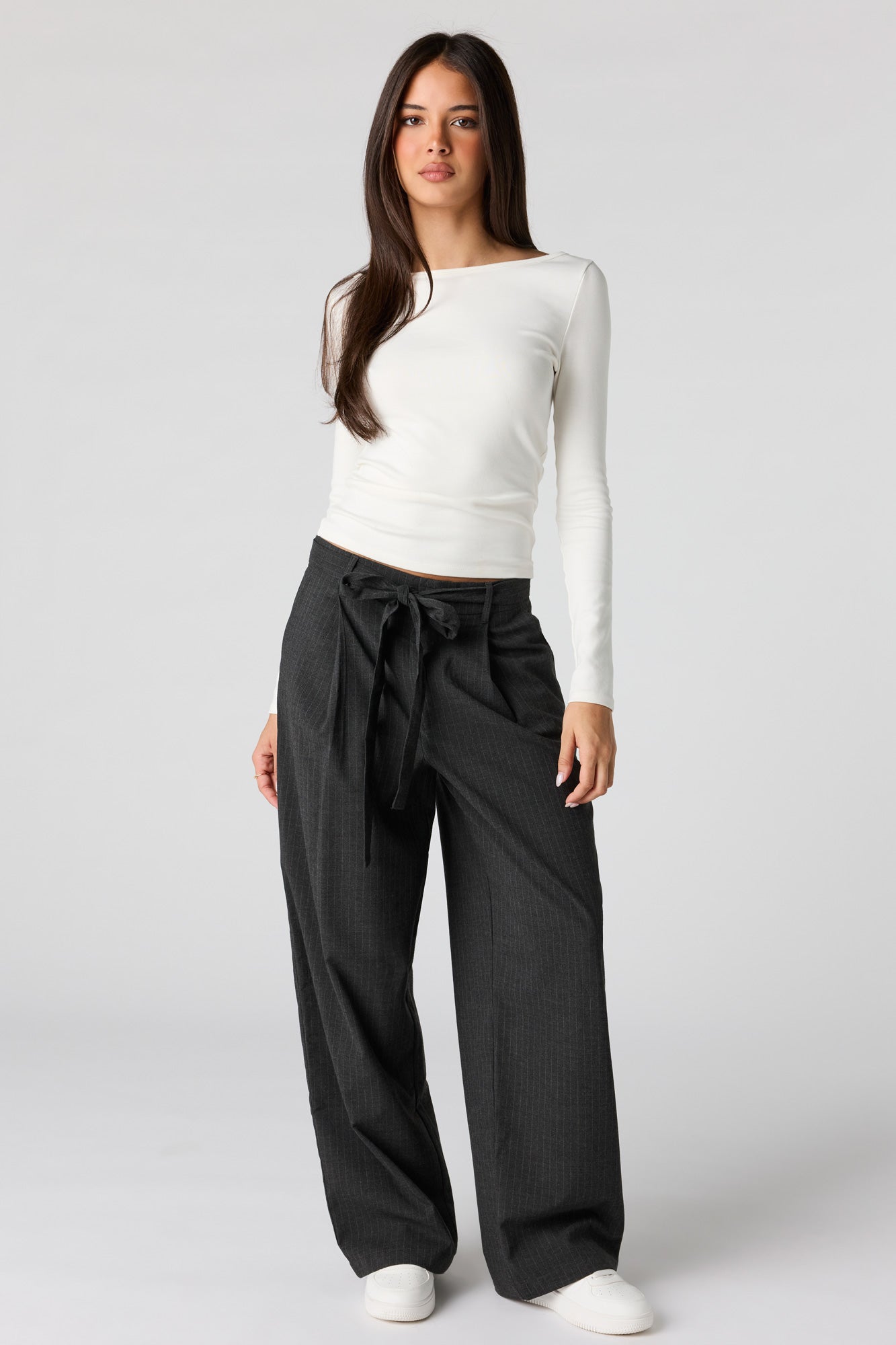 Belted Wide Leg Dress Pant