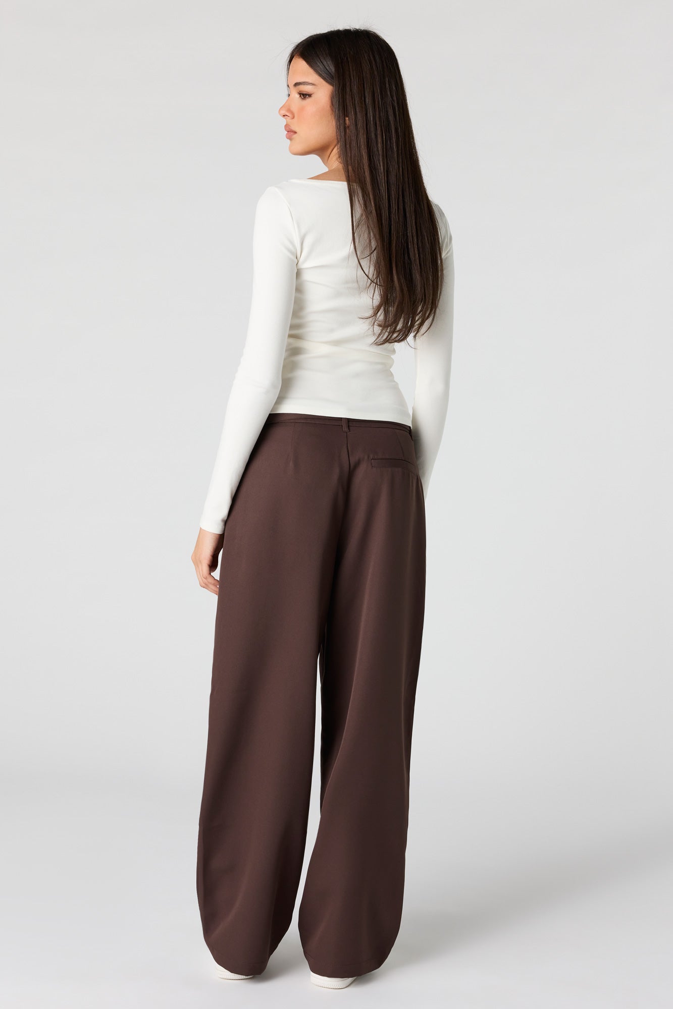 Belted Wide Leg Dress Pant