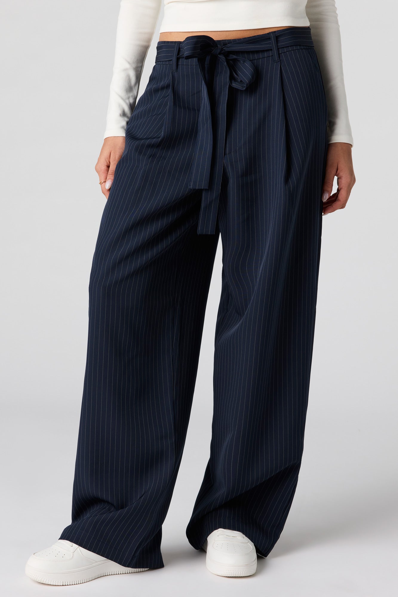 Belted Wide Leg Dress Pant