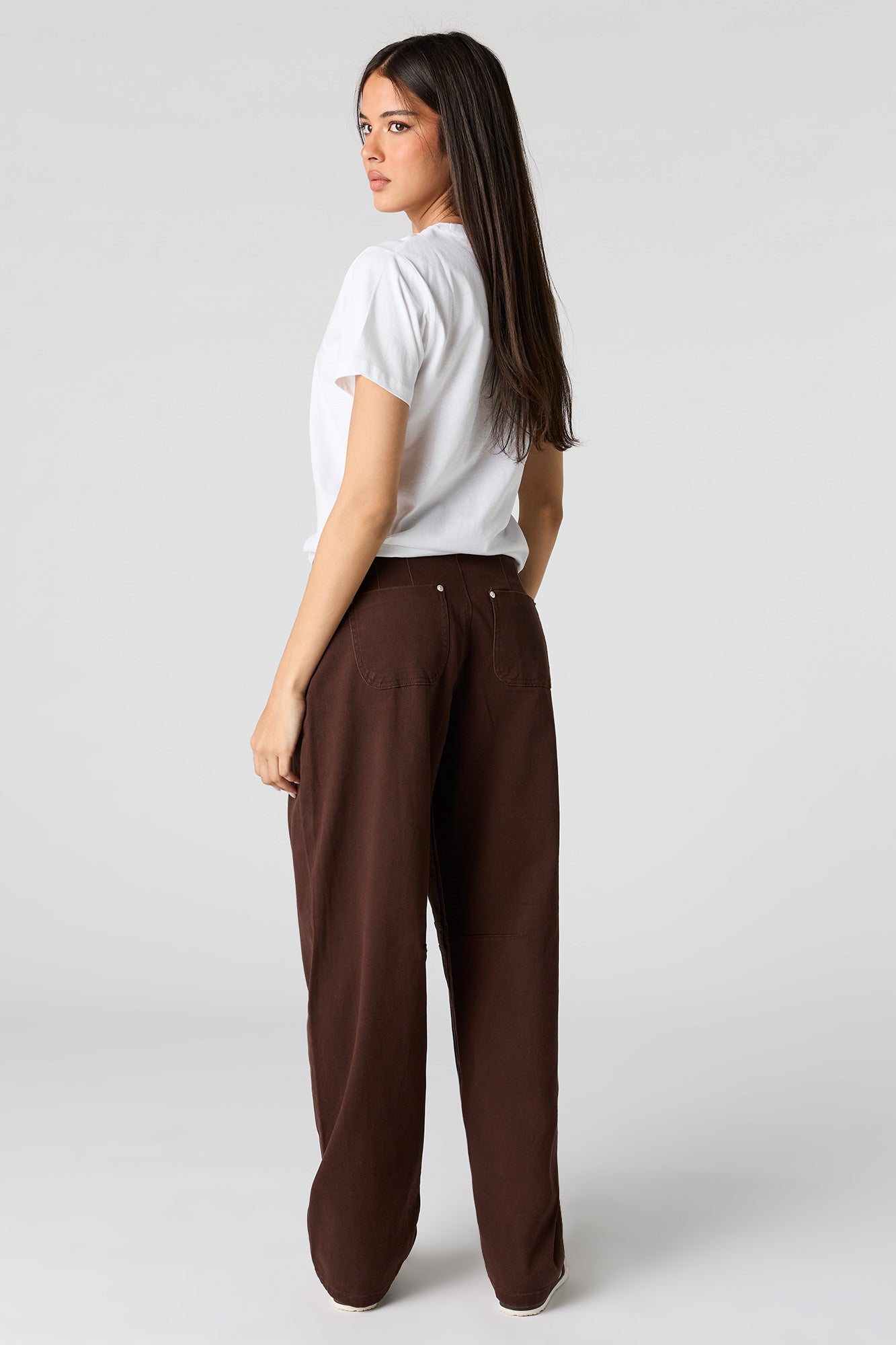Mid Rise Barrel Leg Pant
