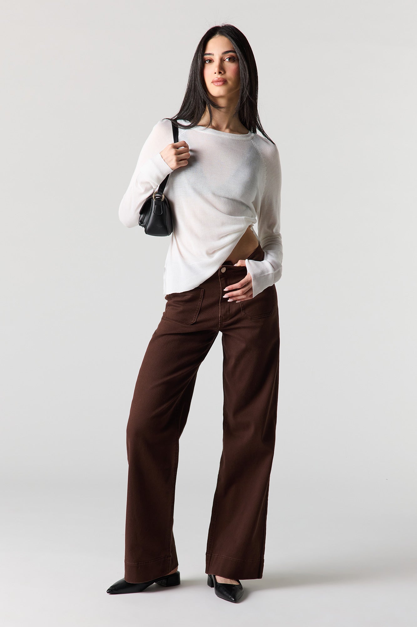 Mid Rise Twill Pant
