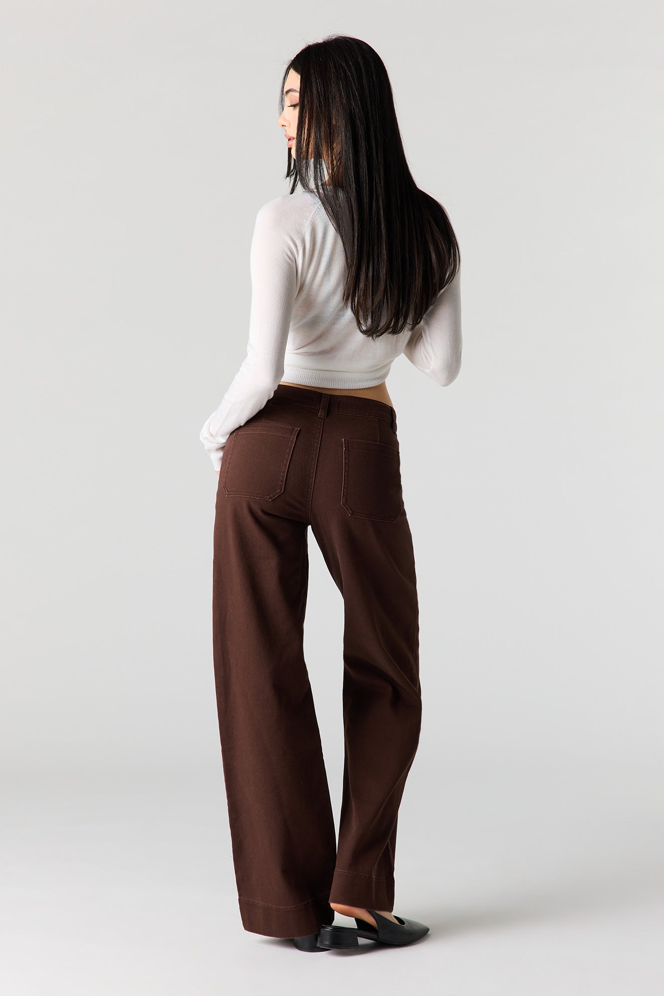 Mid Rise Twill Pant