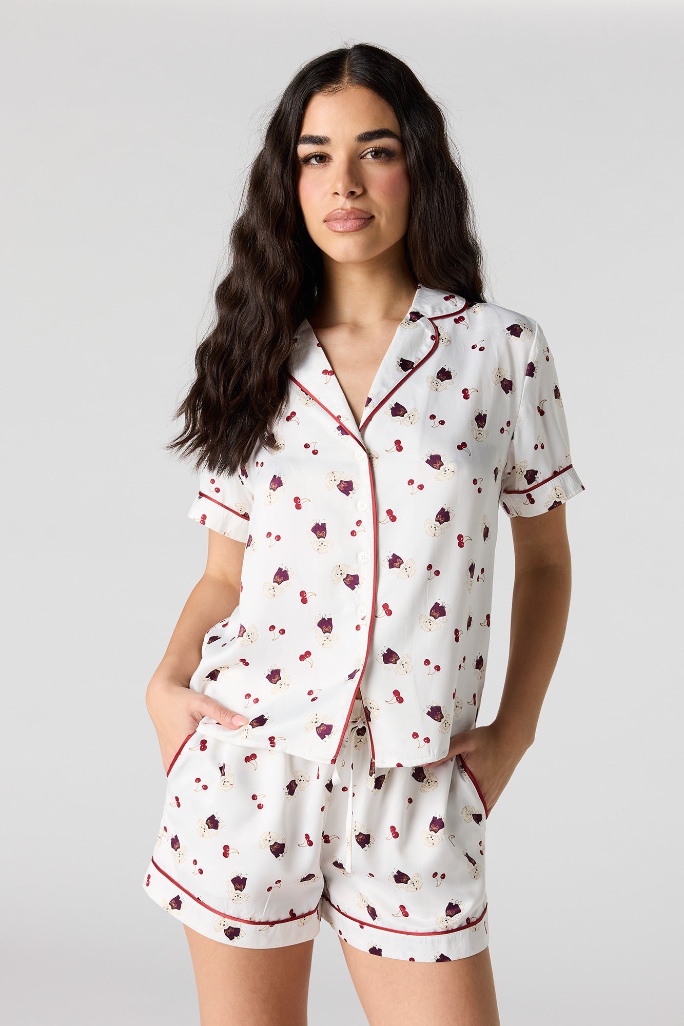 Button-Up Top & Short Pajama Set