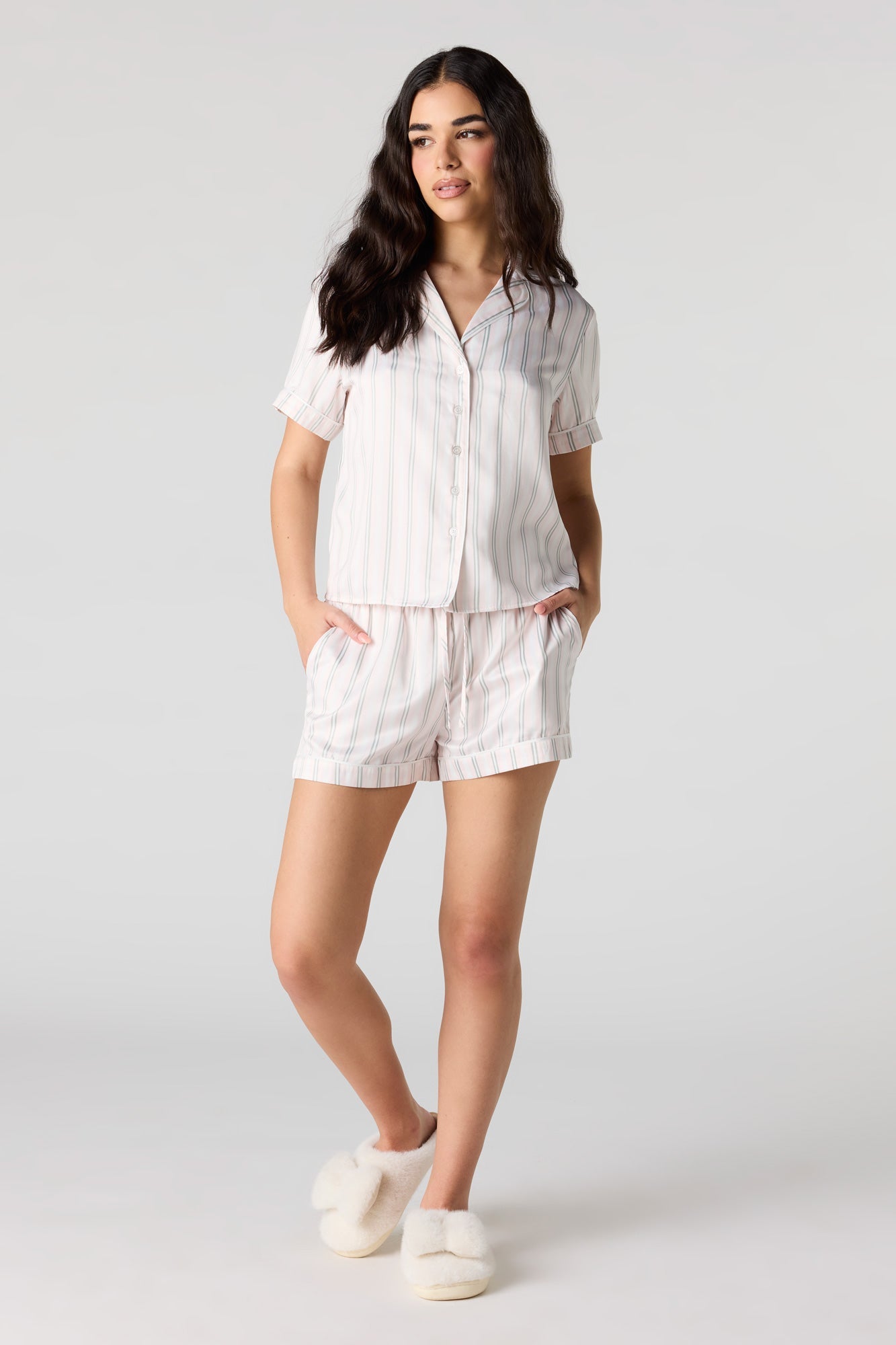 Button-Up Top & Short Pajama Set