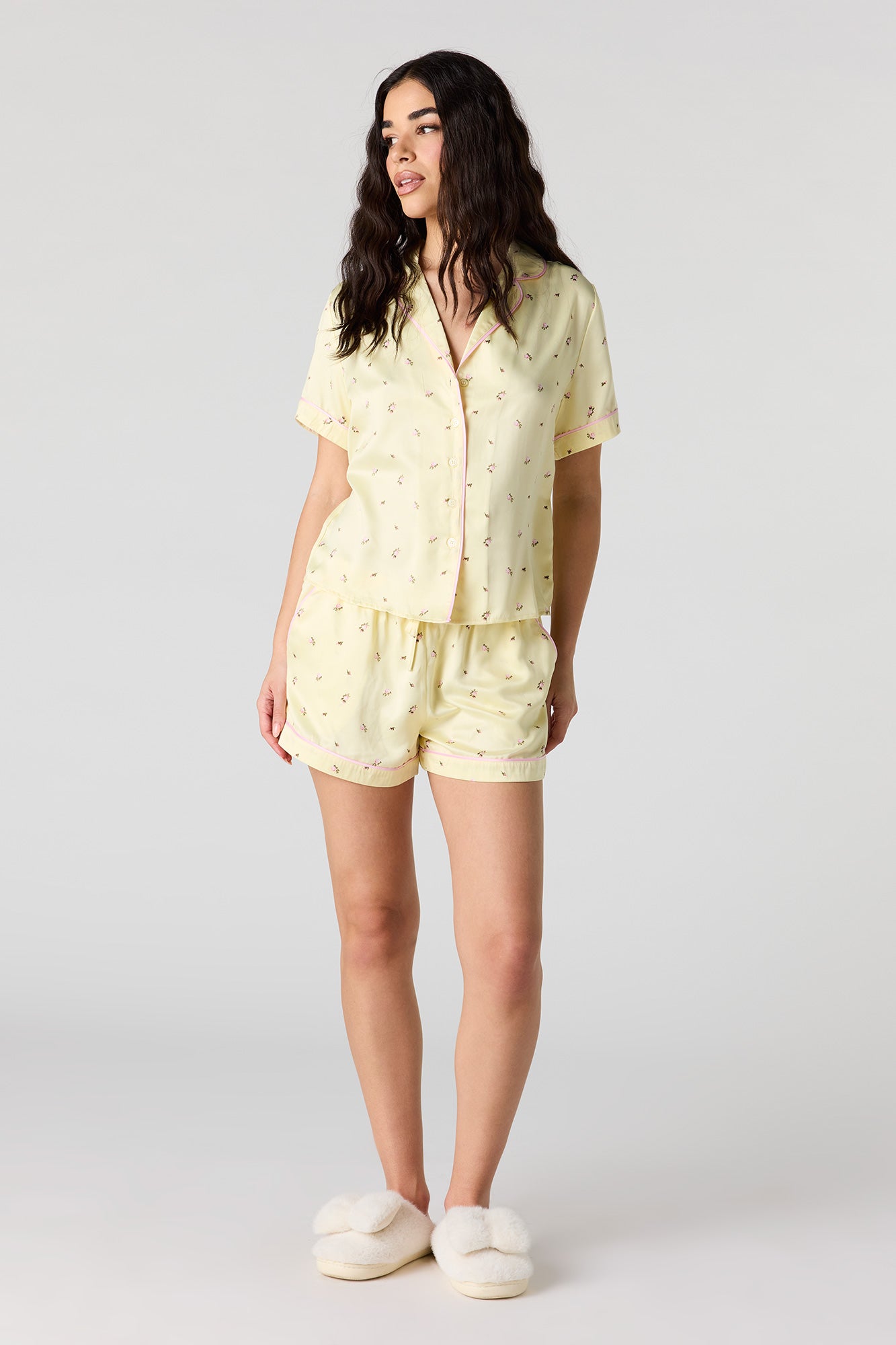 Button-Up Top & Short Pajama Set