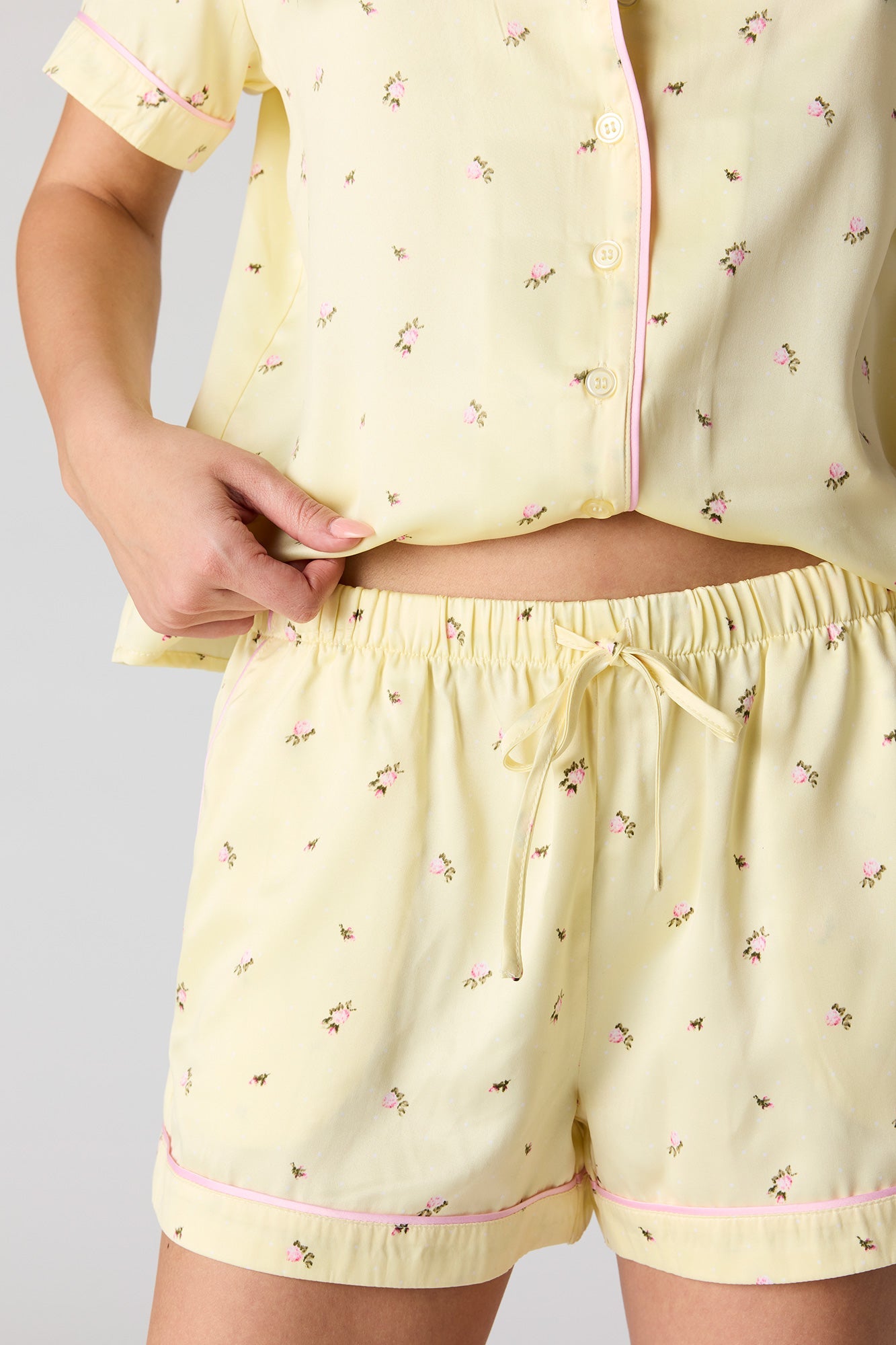 Button-Up Top & Short Pajama Set