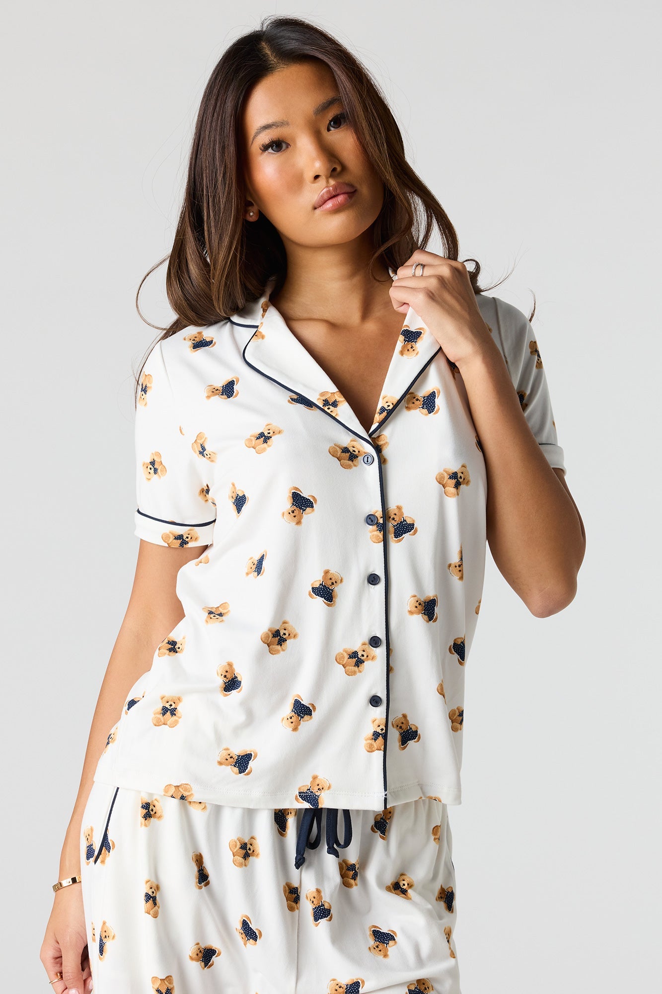 Soft Button-Up Top & Pant Pajama Set