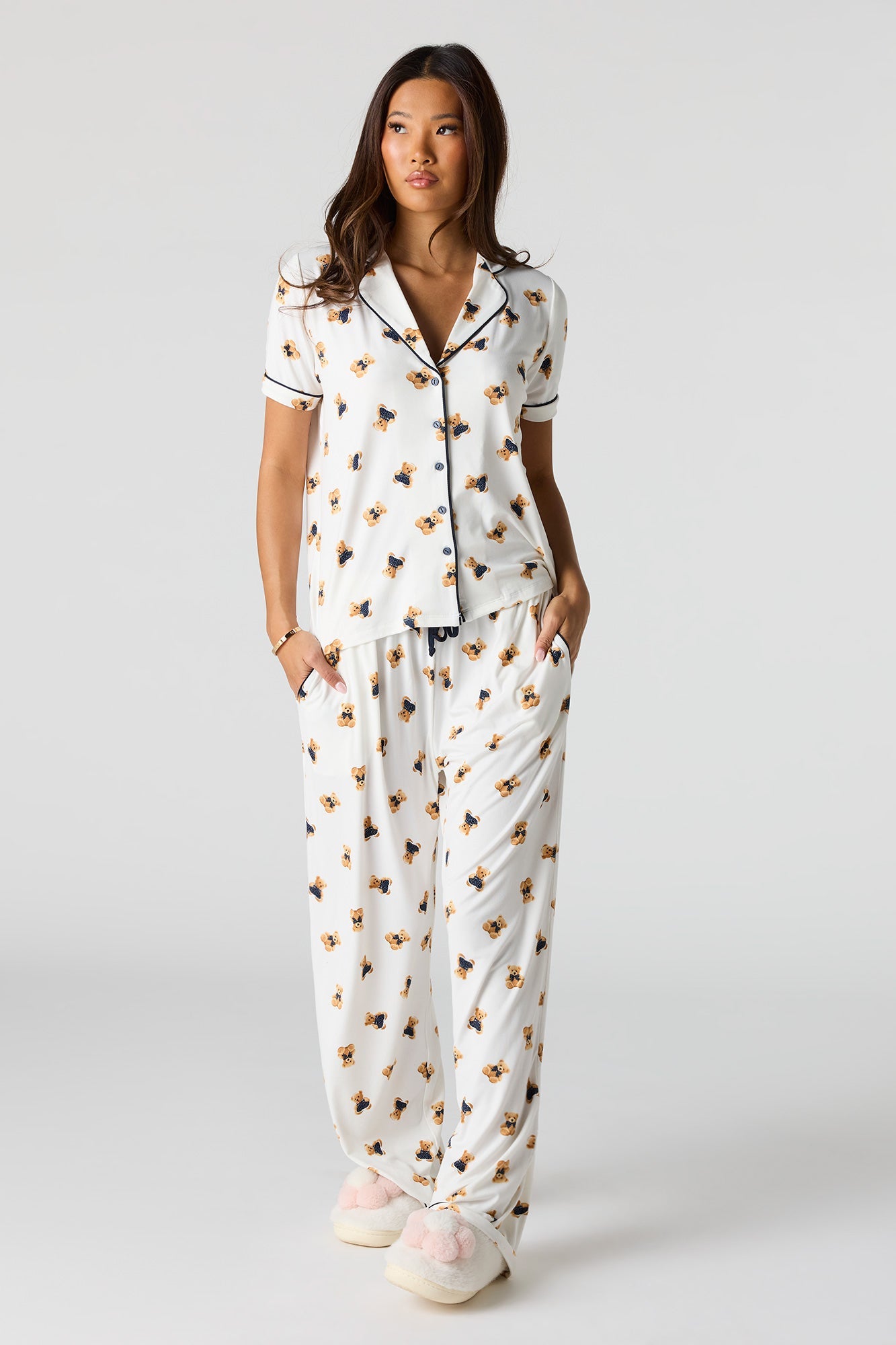 Soft Button-Up Top & Pant Pajama Set