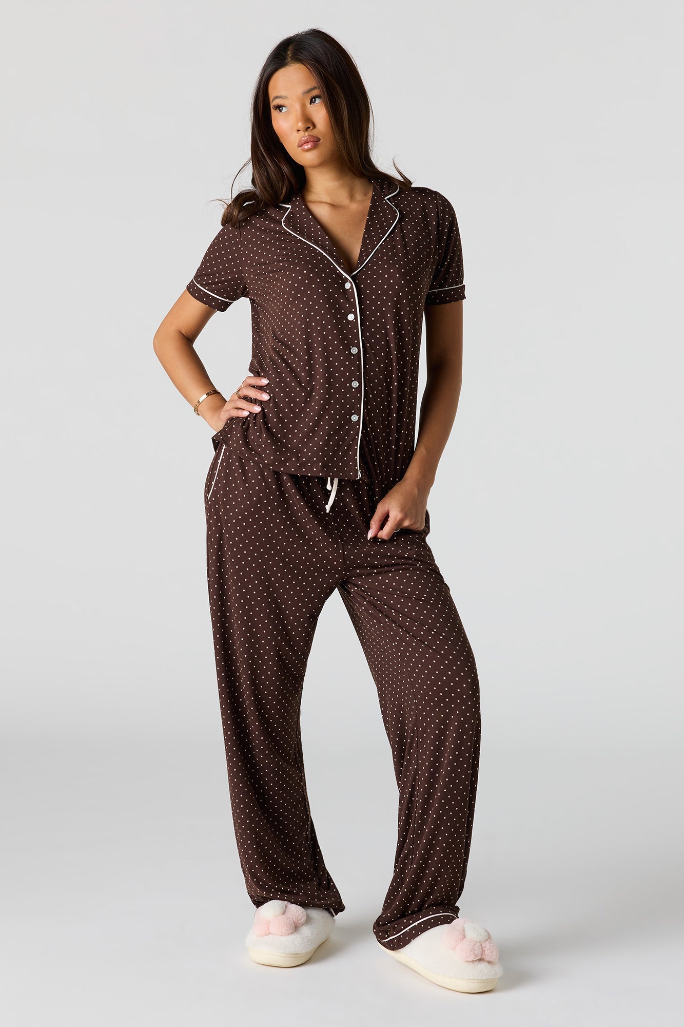 Soft Button-Up Top & Pant Pajama Set