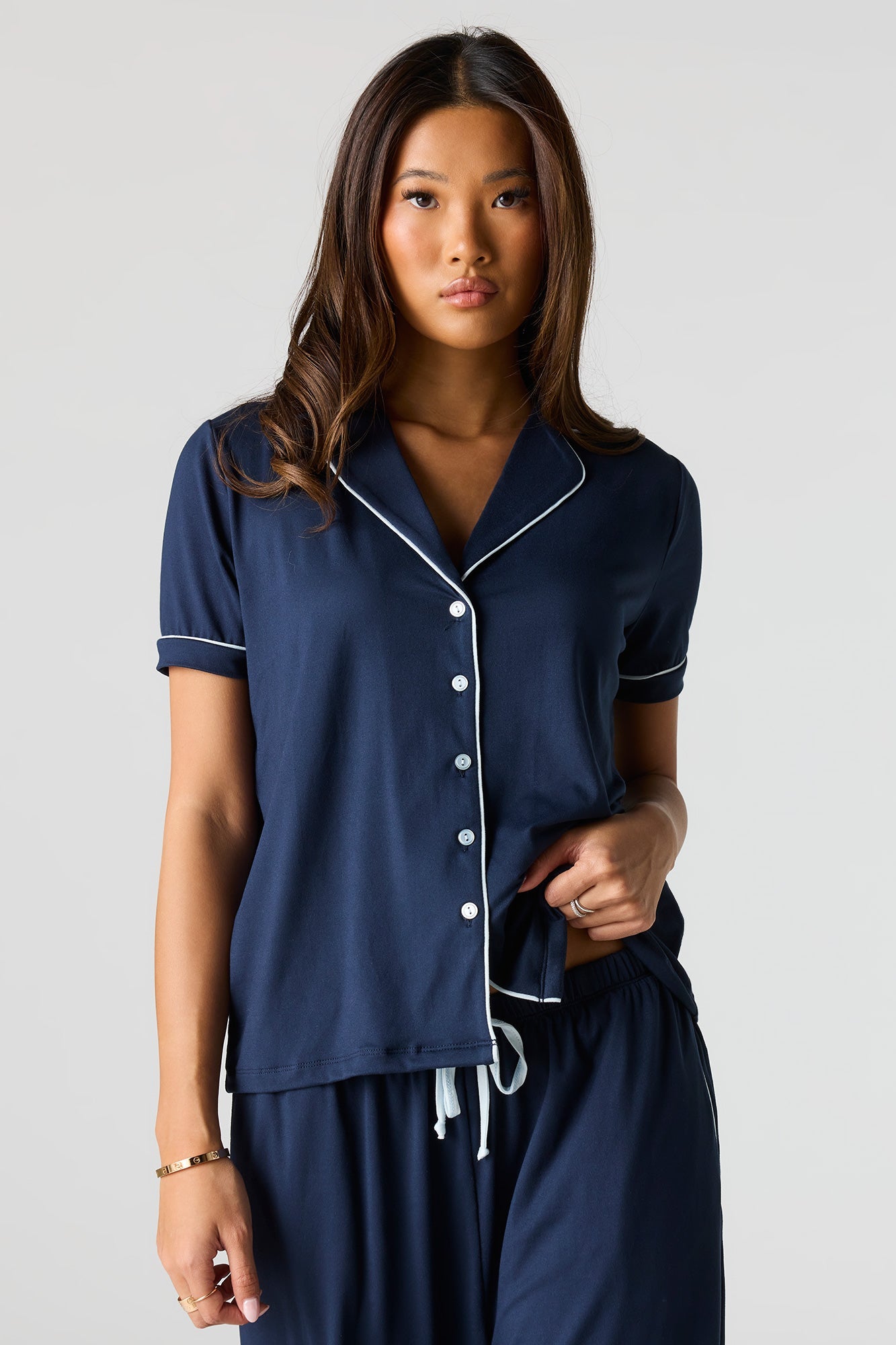 Soft Button-Up Top & Pant Pajama Set