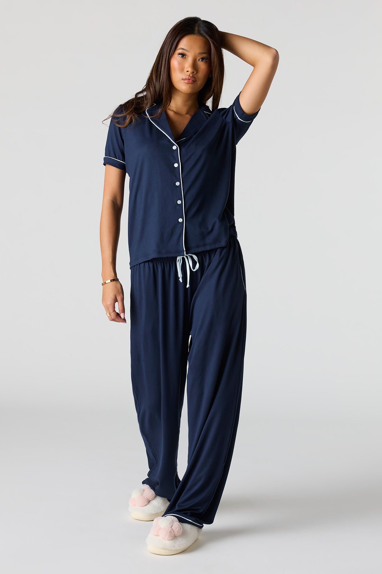 Soft Button-Up Top & Pant Pajama Set