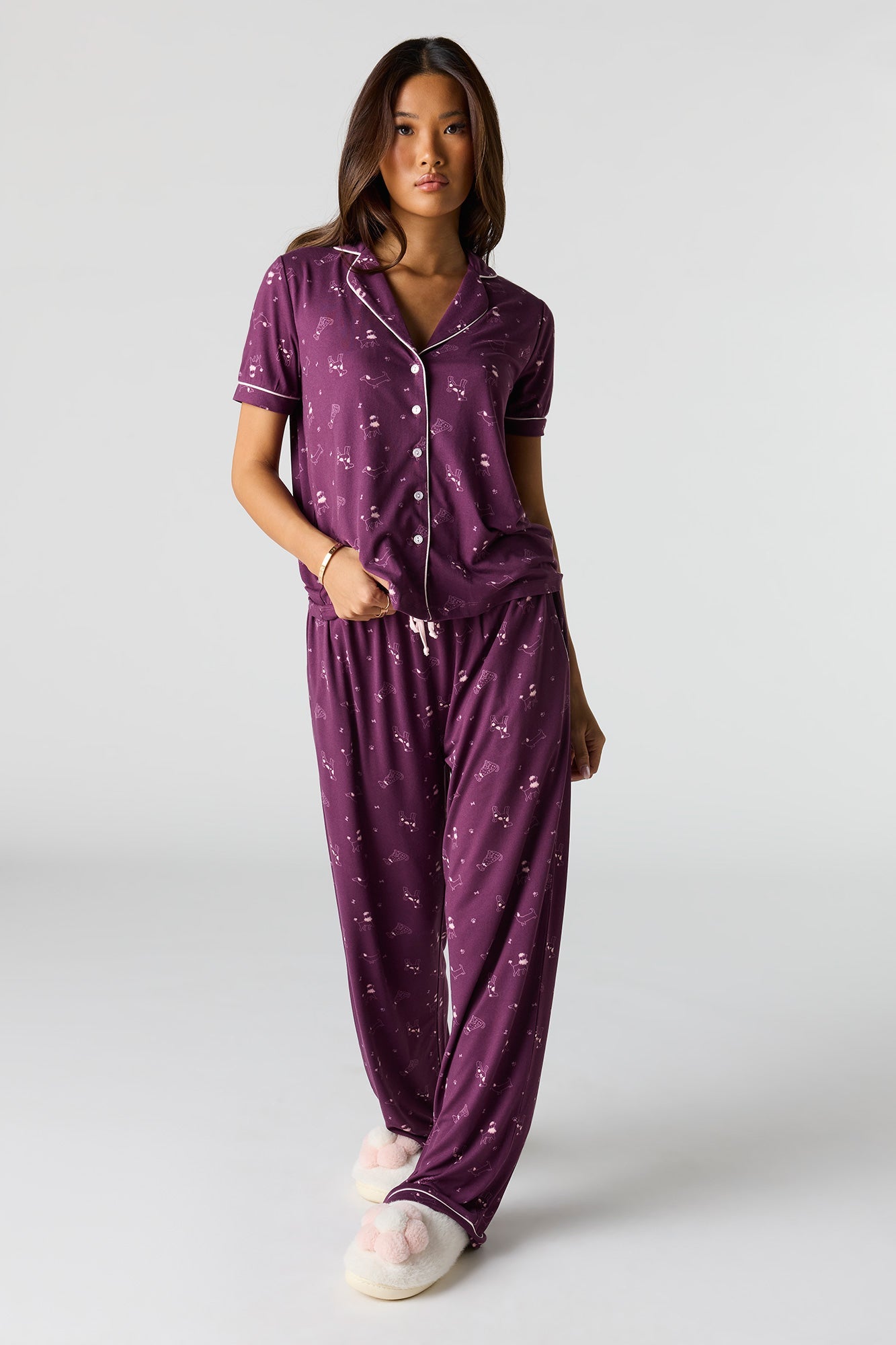 Soft Button-Up Top & Pant Pajama Set