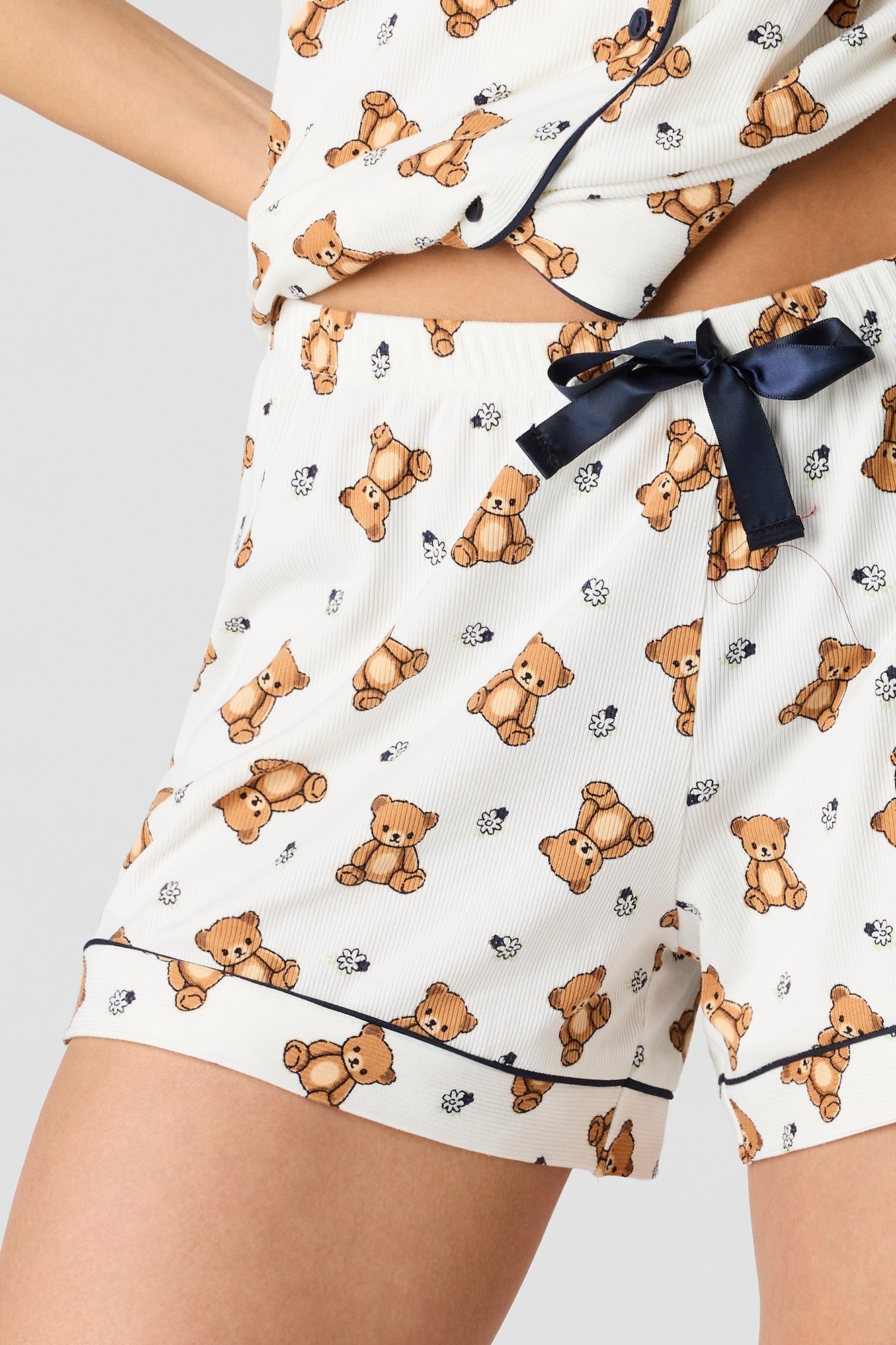 Printed Button-Up Top & Short Pajama Set