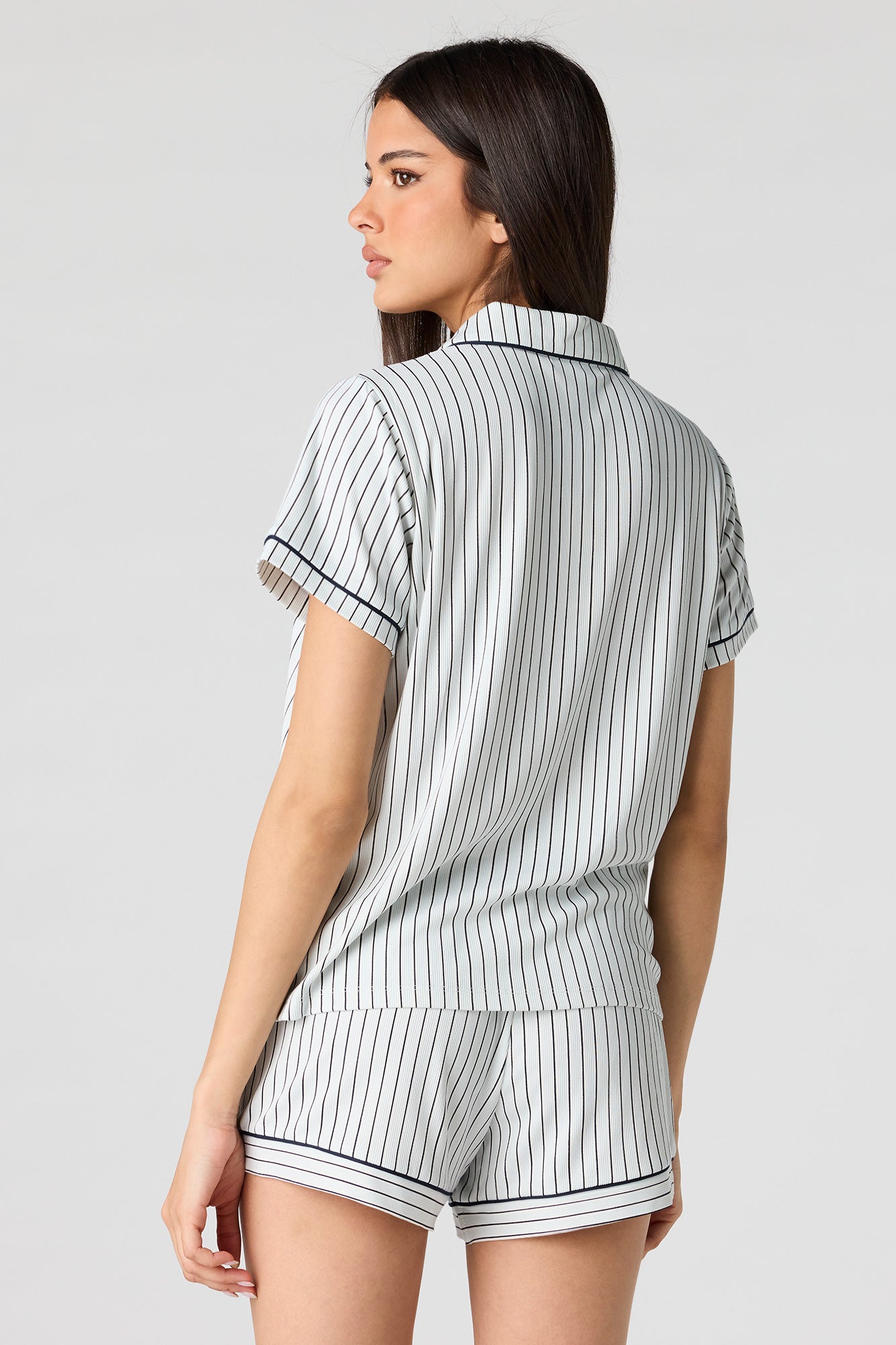 Printed Button-Up Top & Short Pajama Set