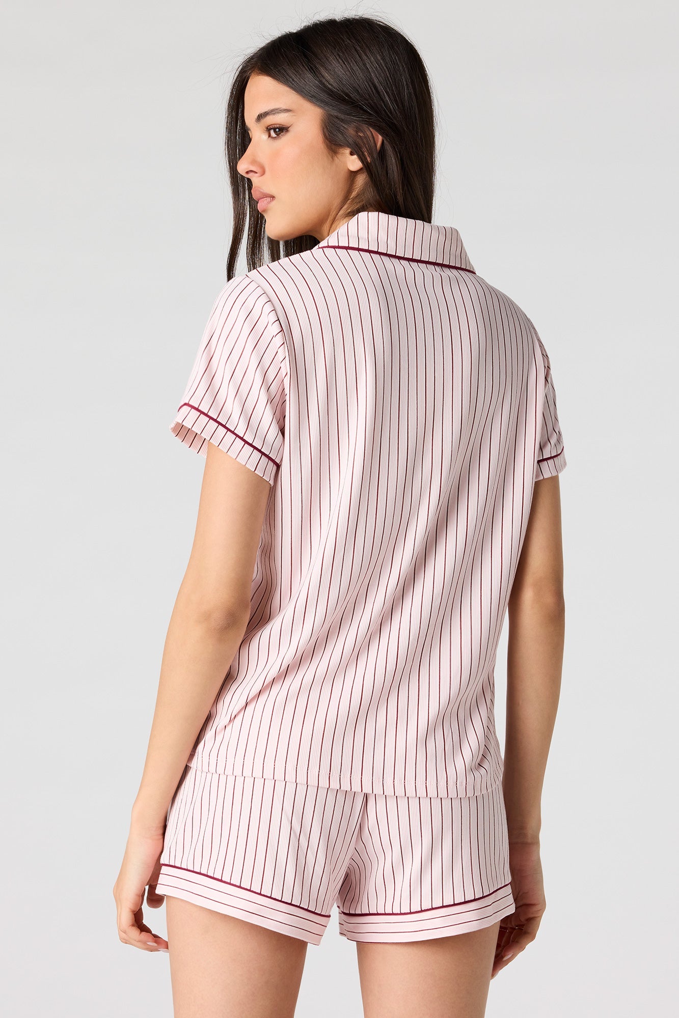 Printed Button-Up Top & Short Pajama Set