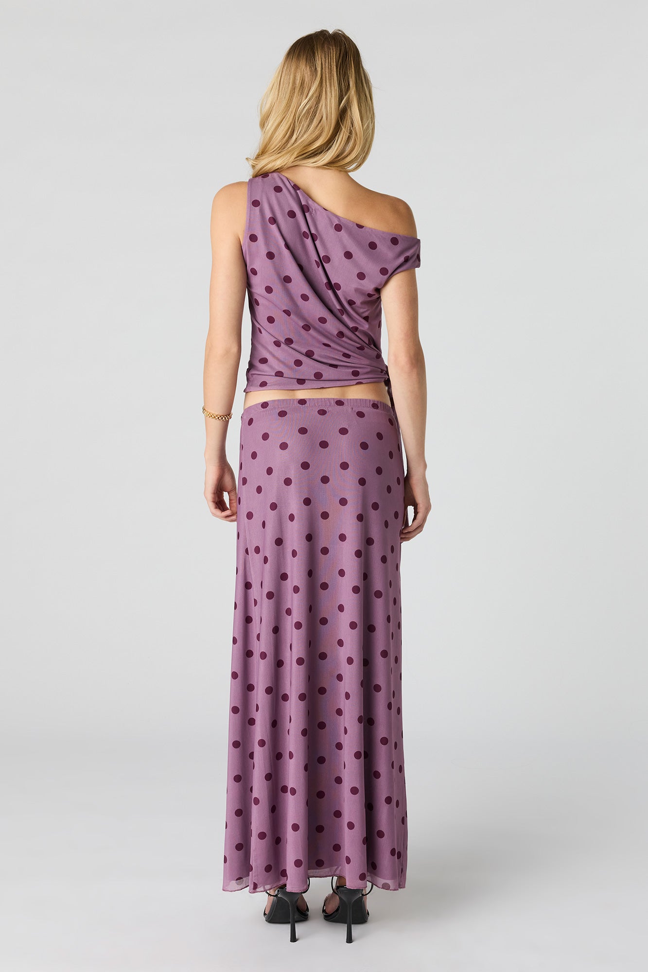 Mesh Slit Maxi Skirt