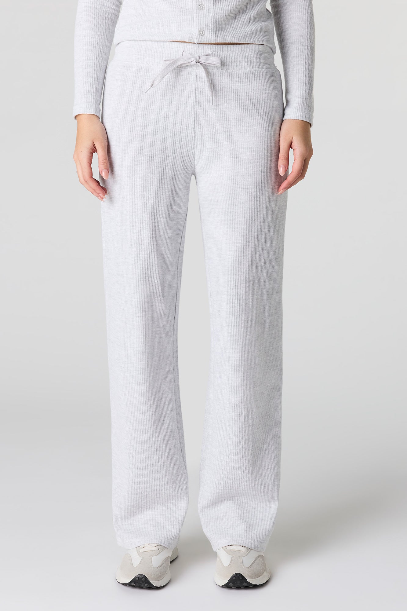 Waffle Knit Straight Leg Pant