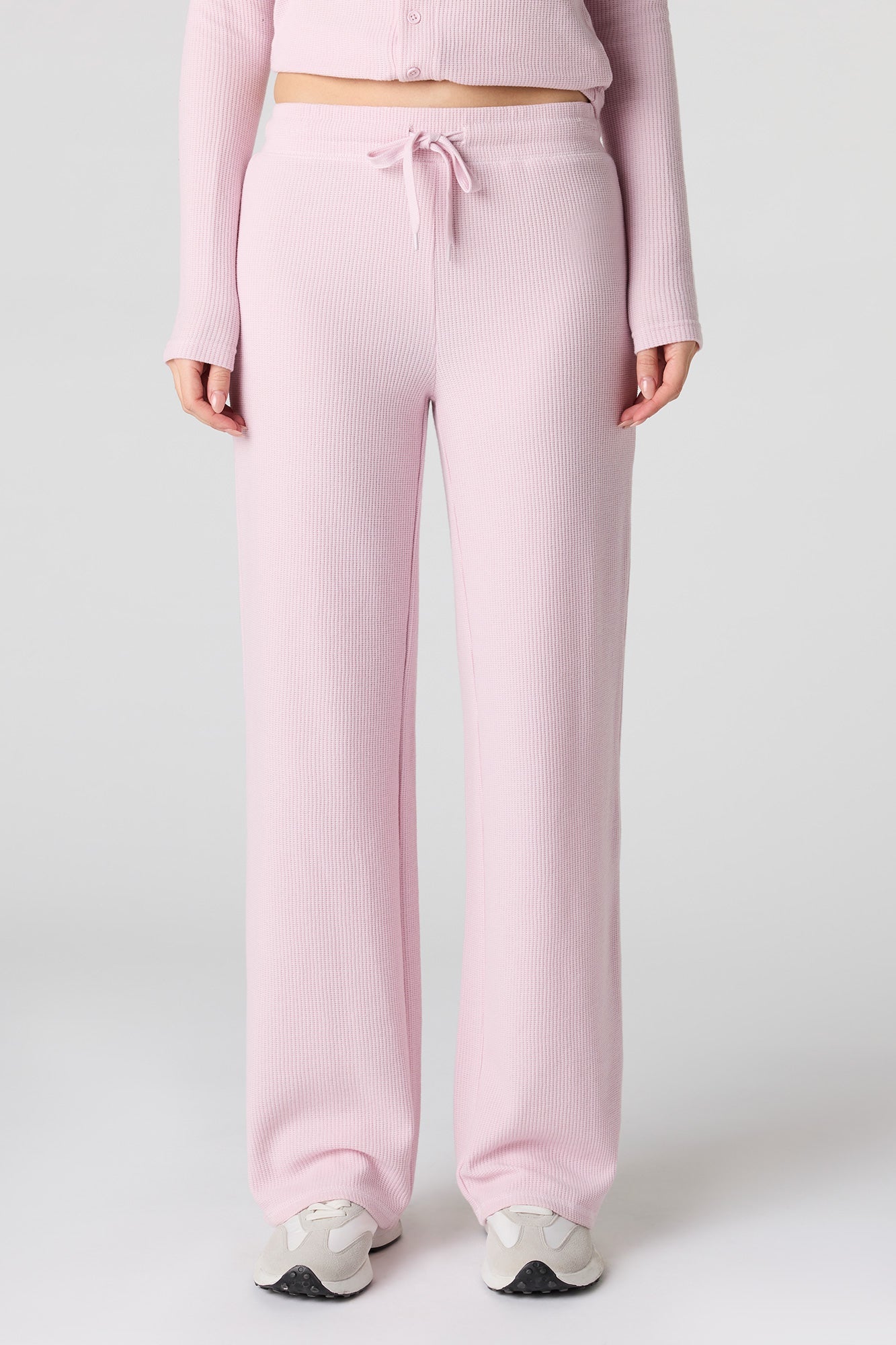 Waffle Knit Straight Leg Pant
