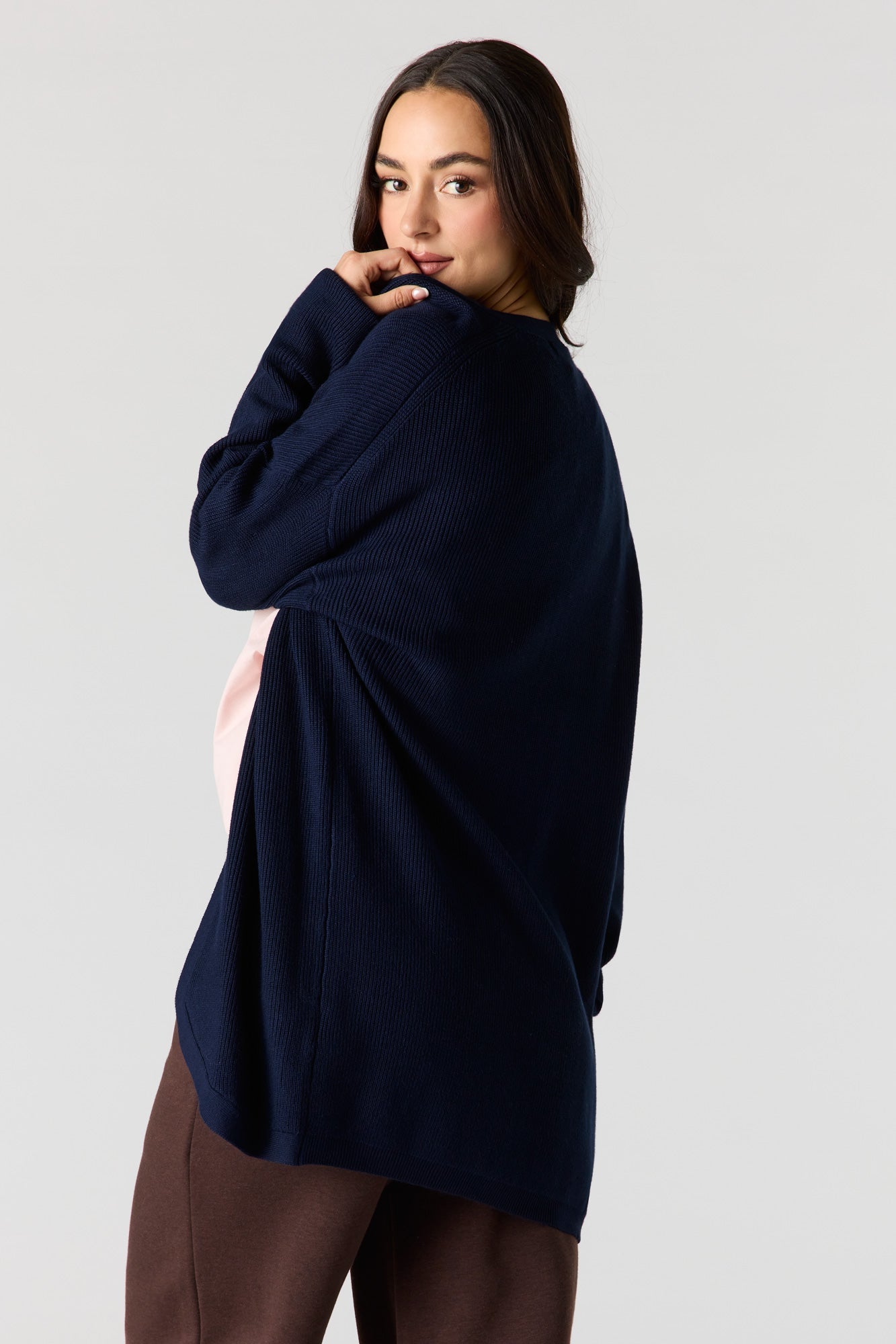 Ribbed Open Front Cardigan