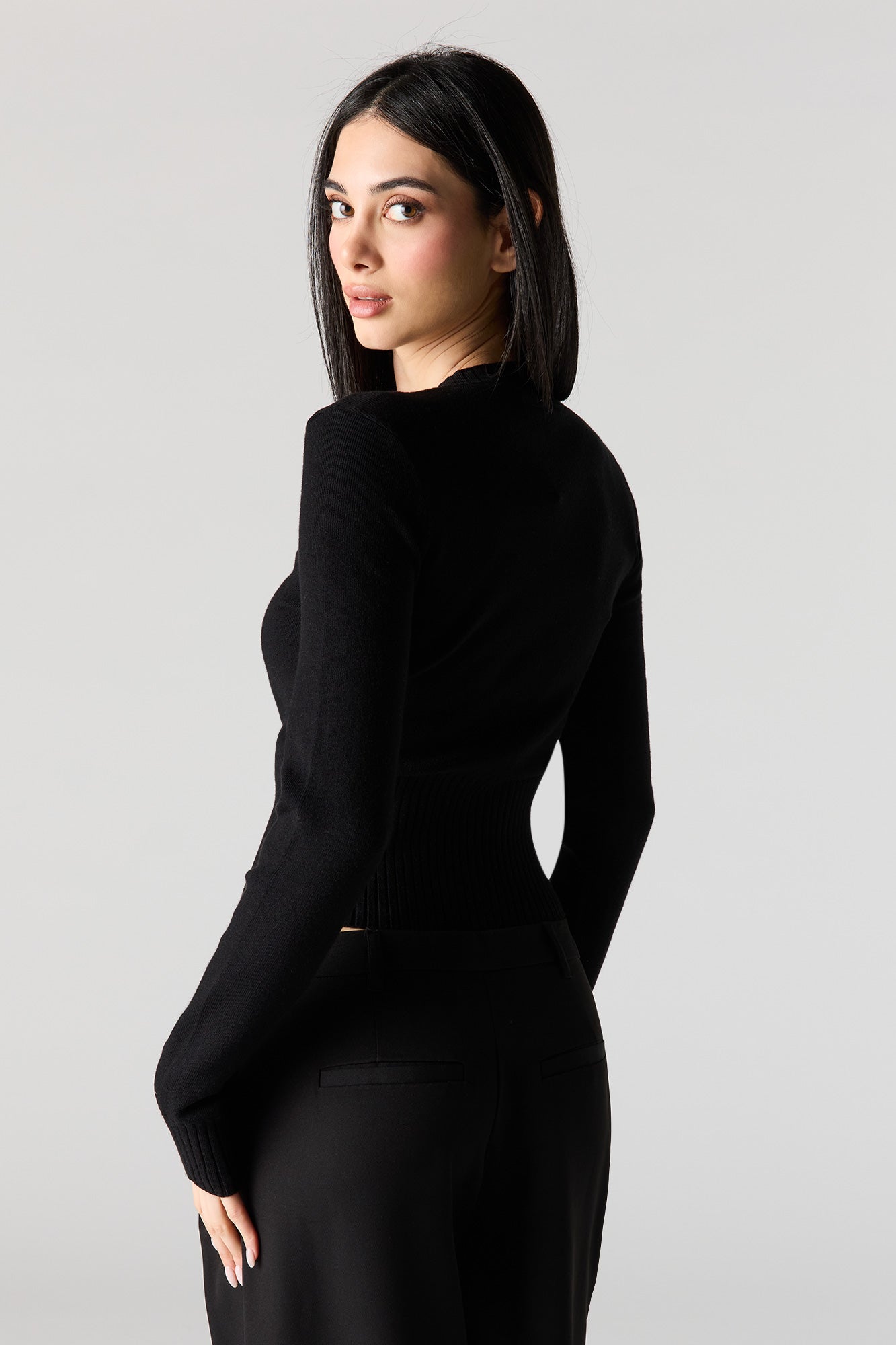 Zip-Up Knit Sweater