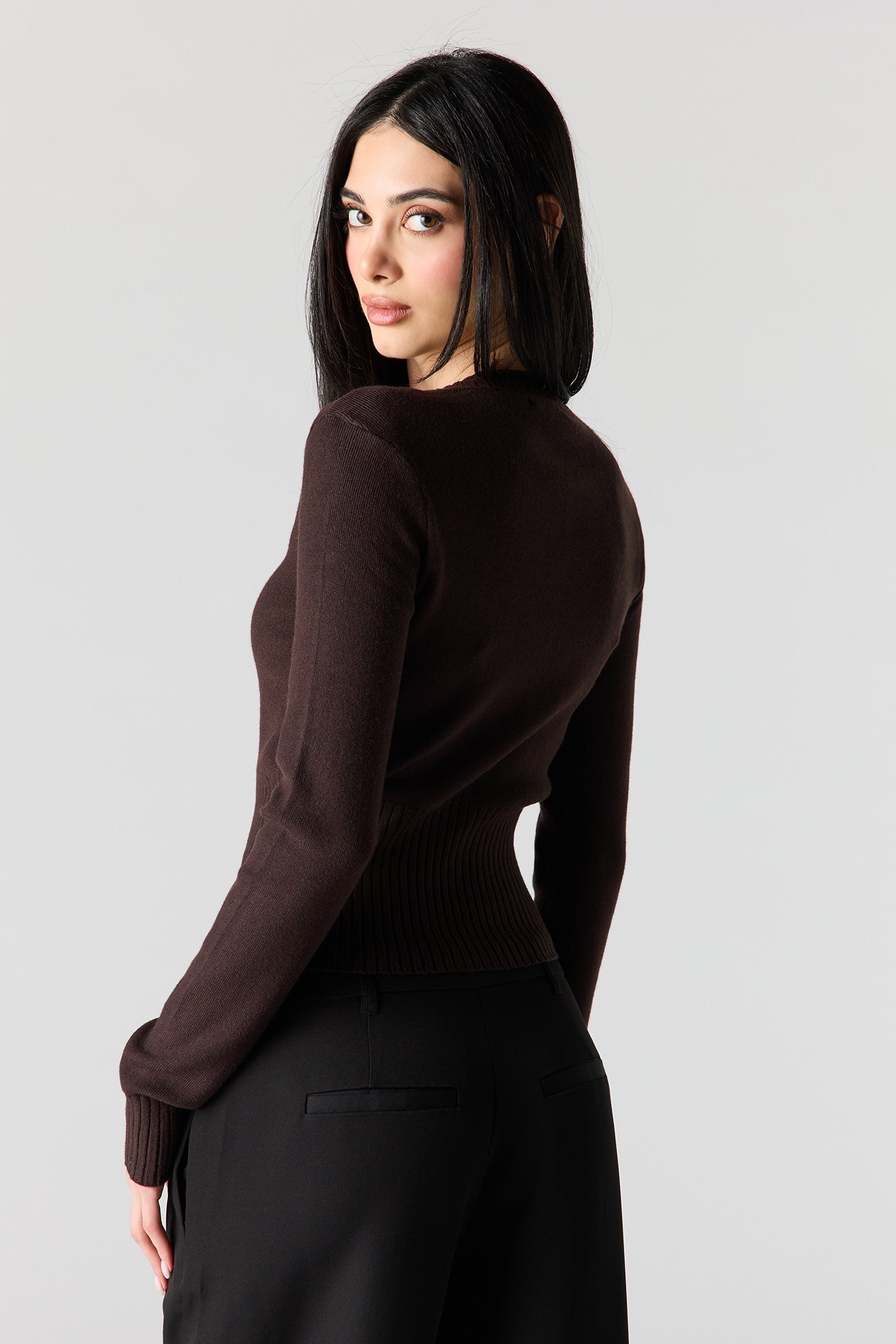 Zip-Up Knit Sweater