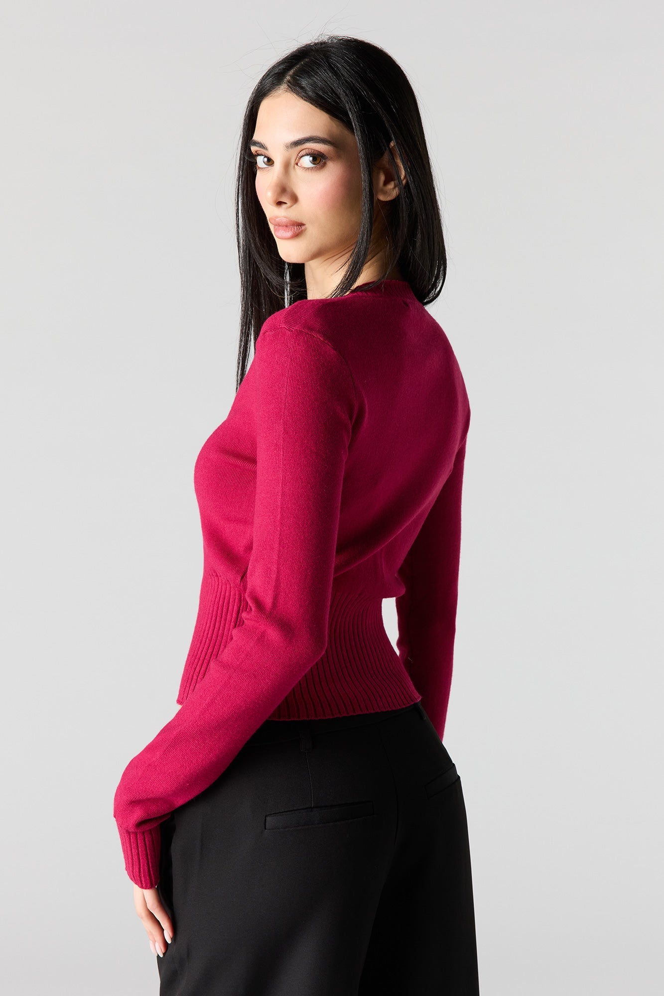 Zip-Up Knit Sweater