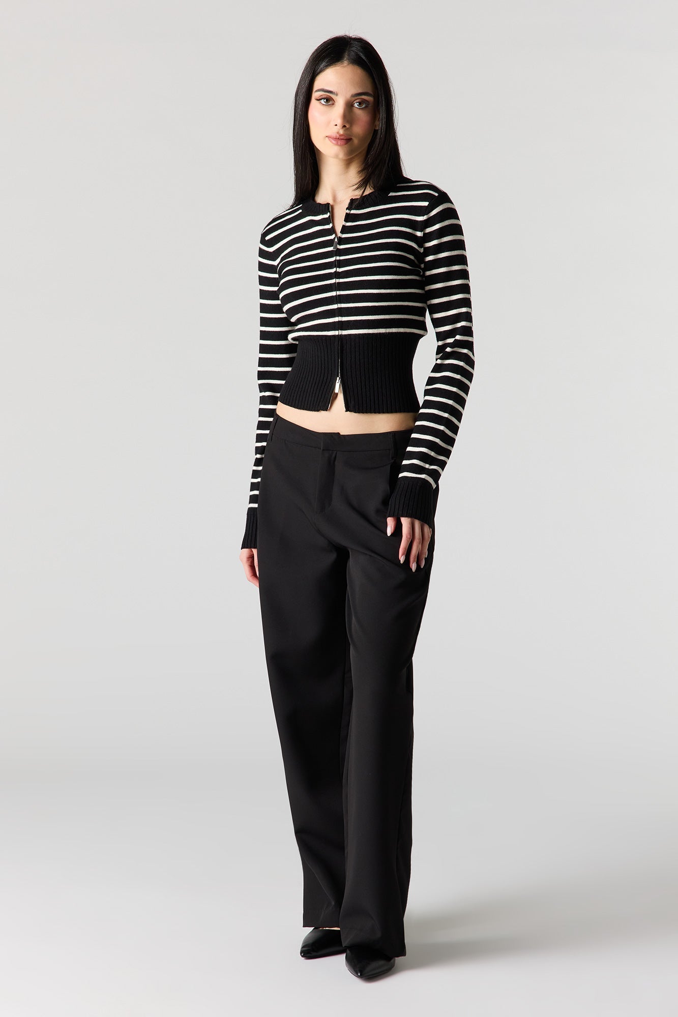 Zip-Up Knit Sweater
