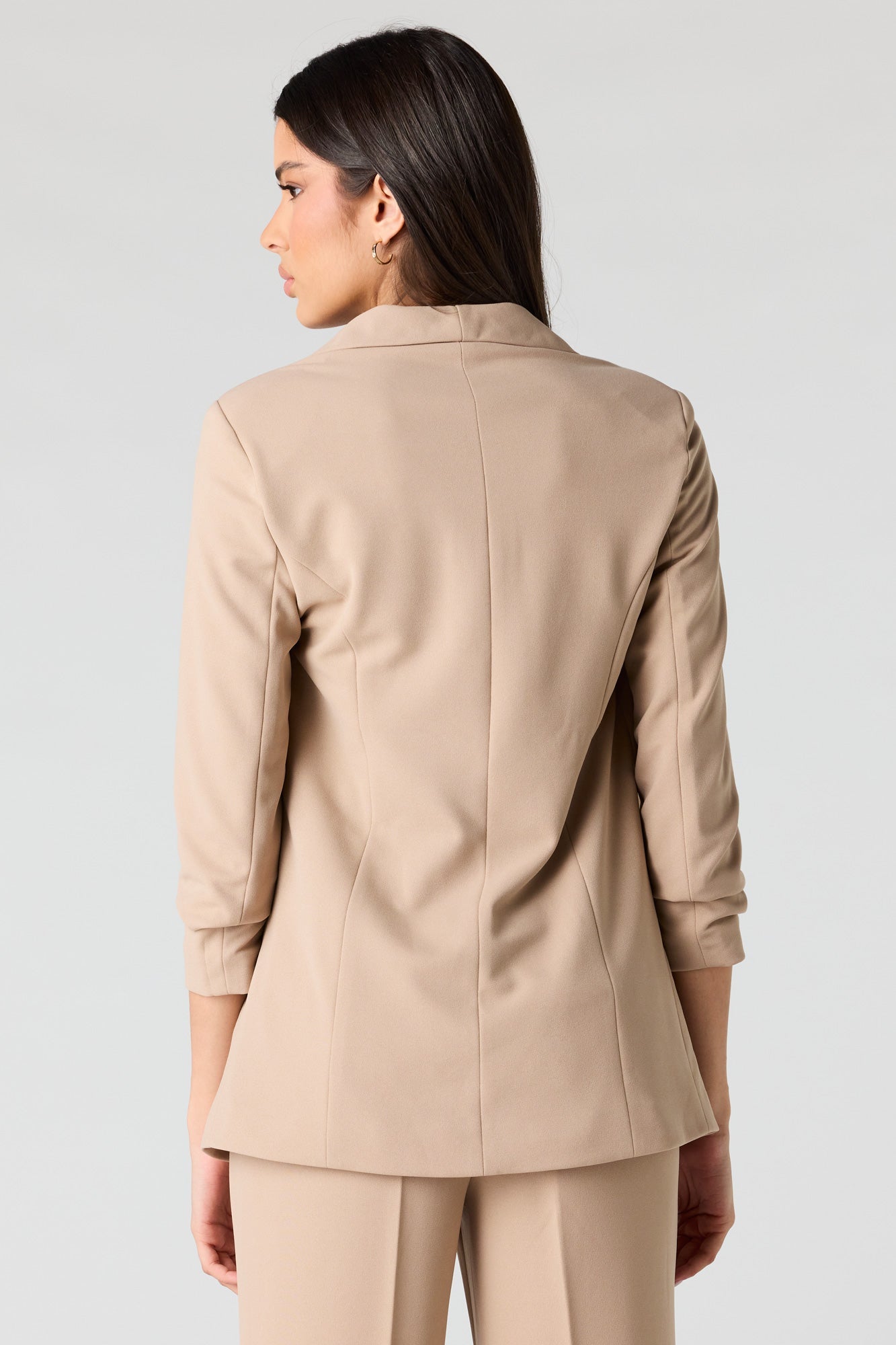 Ruched Sleeve Blazer